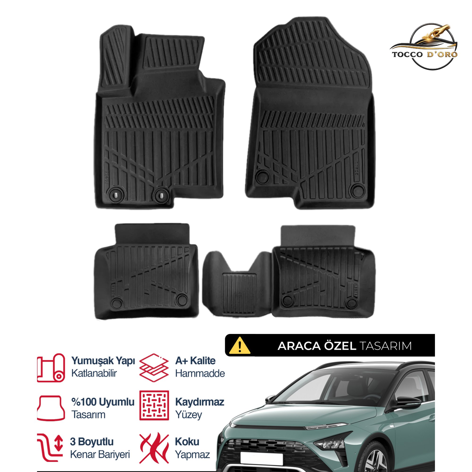 Hyundai Bayon 3D Plus Havuzlu Paspas 2021+