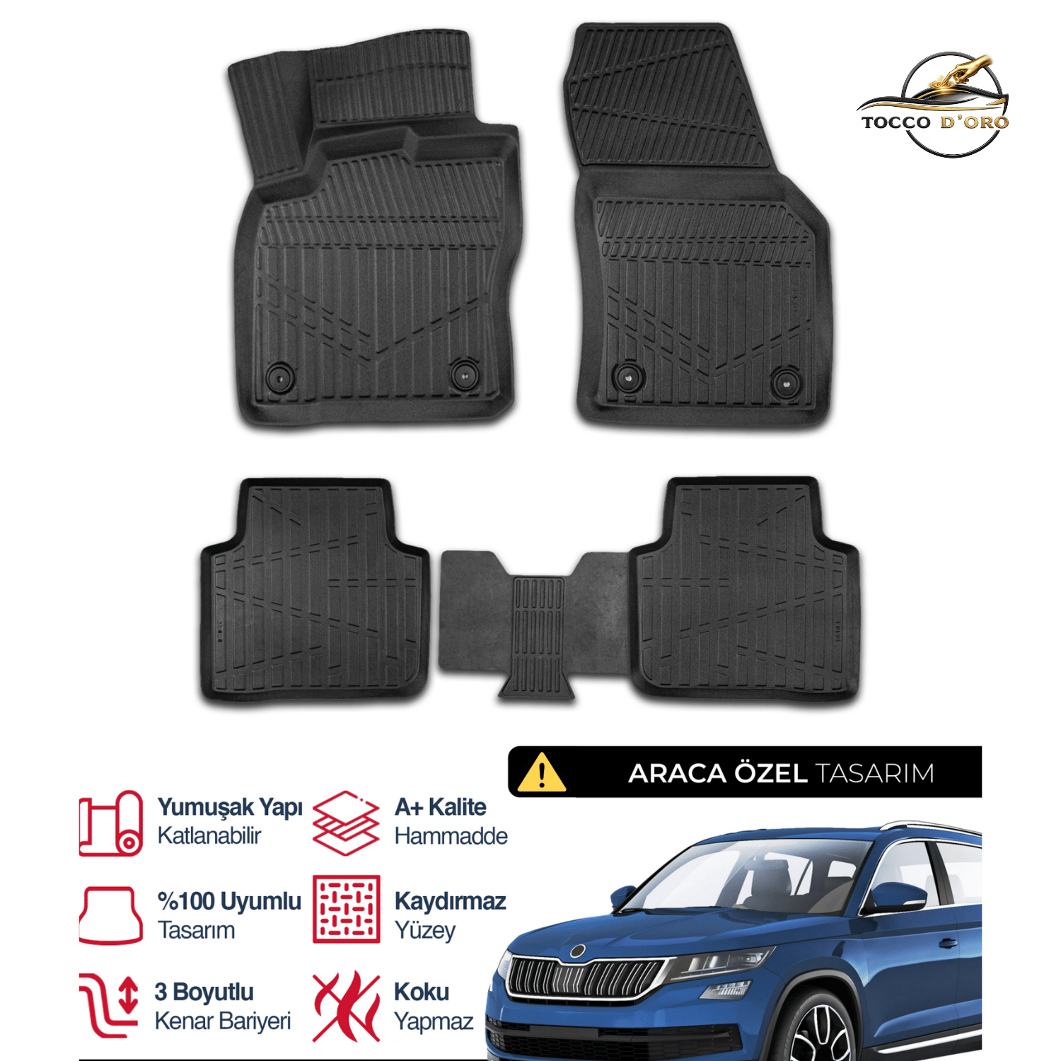 Skoda Kodiaq 4D Plus Havuzlu Paspas 2015+