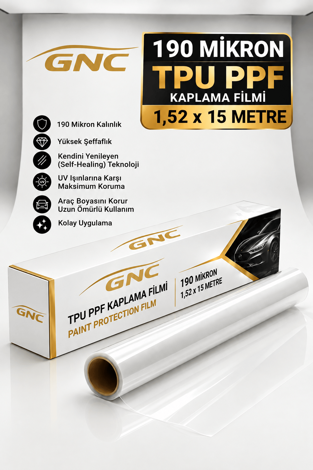 GNC 190 Mikron TPU PPF Kaplama Filmi 1,52 x 15 Metre
