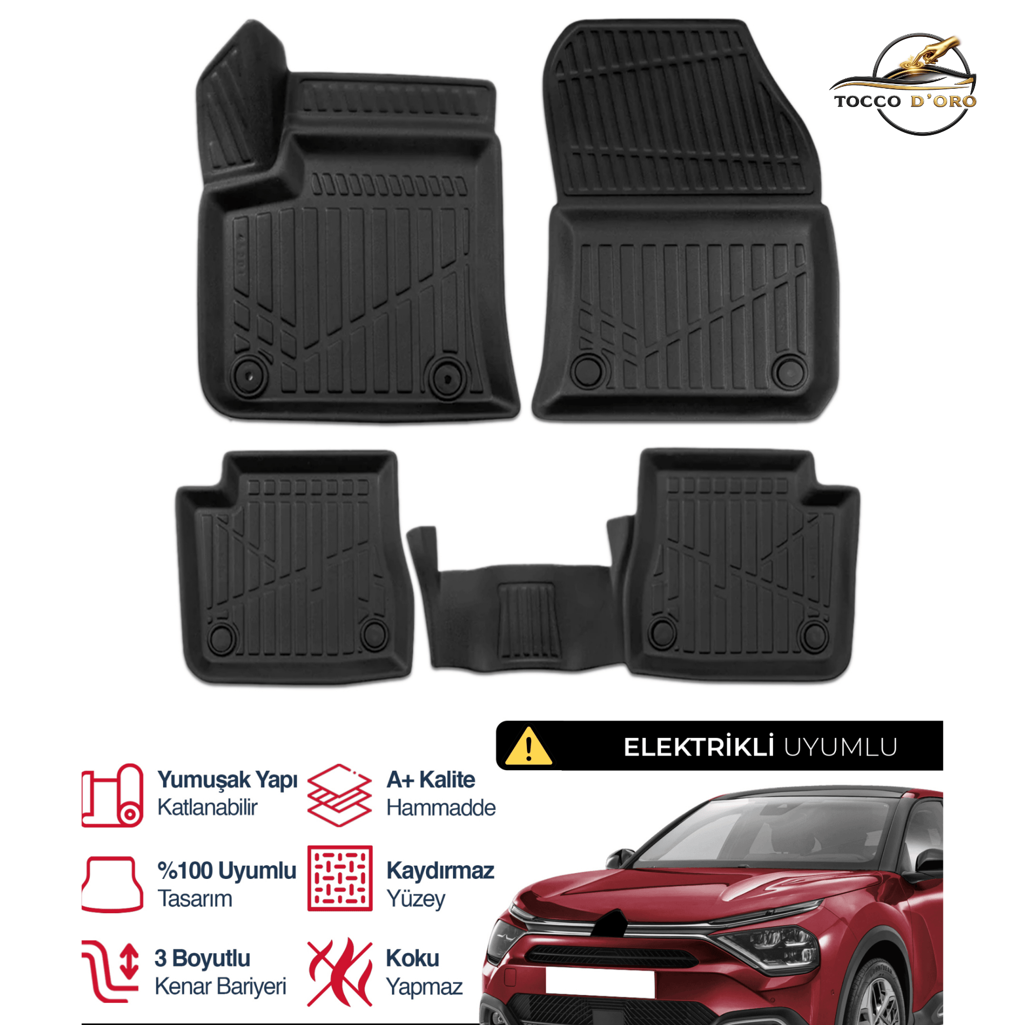 Citroen C4 Elektrikli 3D Plus Havuzlu Paspas 2022+