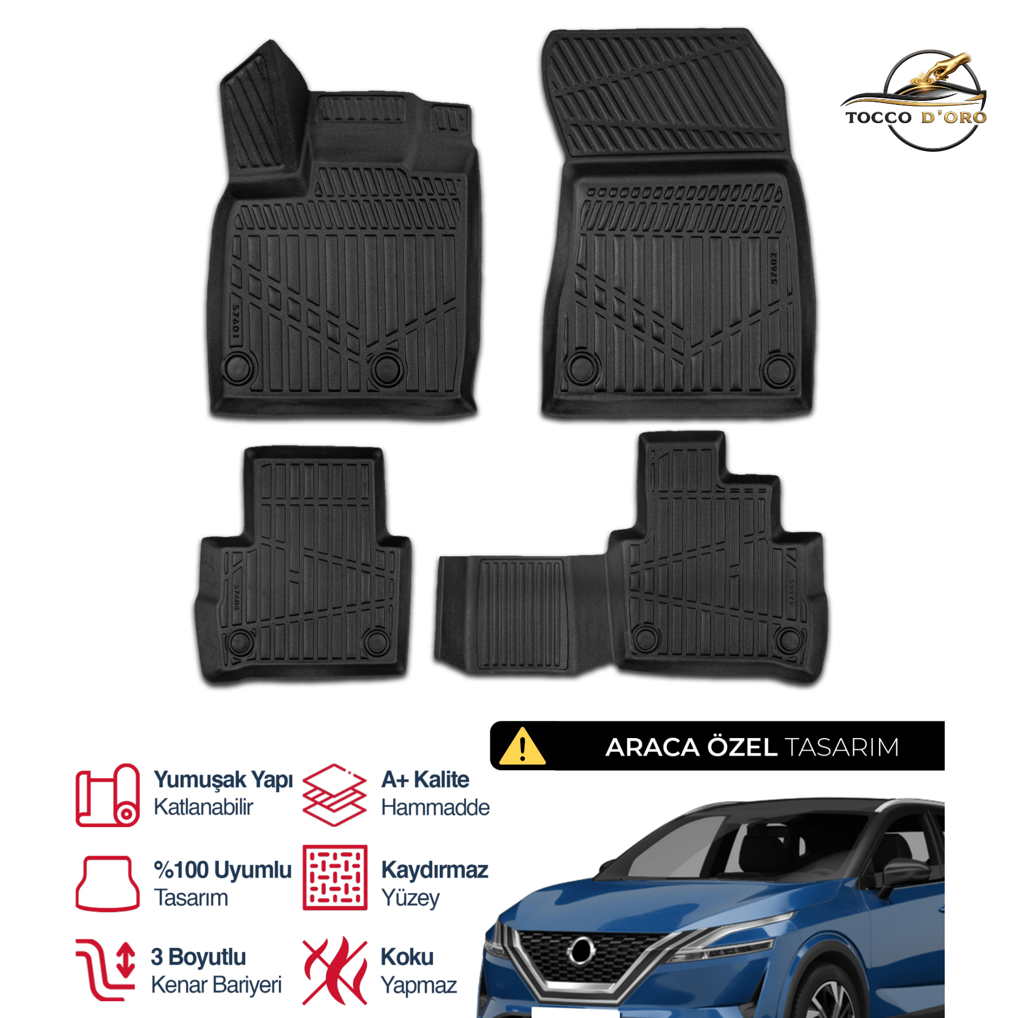 Nissan Qashqai 3D Plus Havuzlu Paspas 2022+