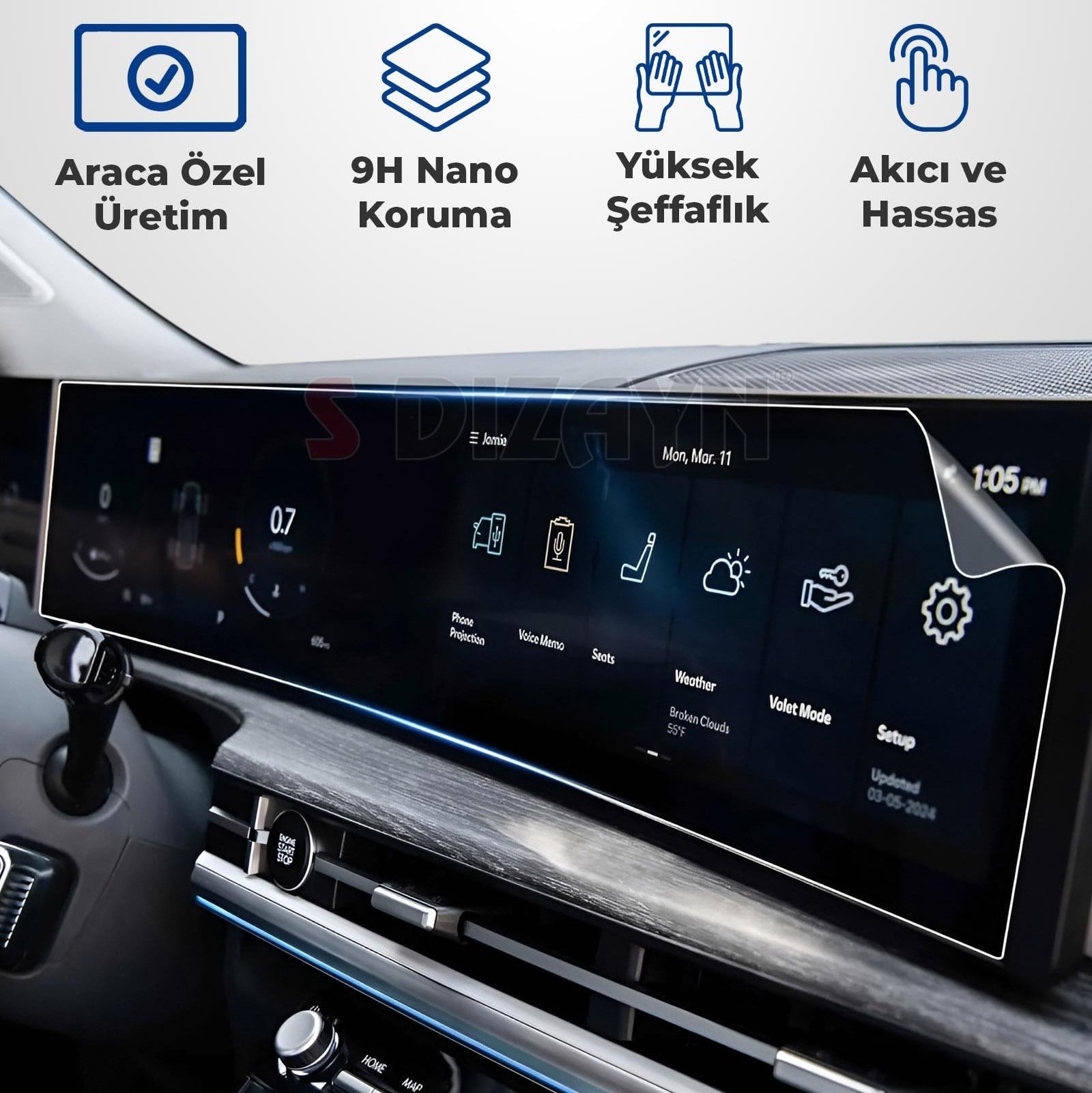KİA SPORTAGE COOL/BUSİNESS/ELEGANCE PH NANO KLİMA KONTROLÜ ÜNİTESİ EKRAN KORUYUCU (PARLAK) 2019-2015