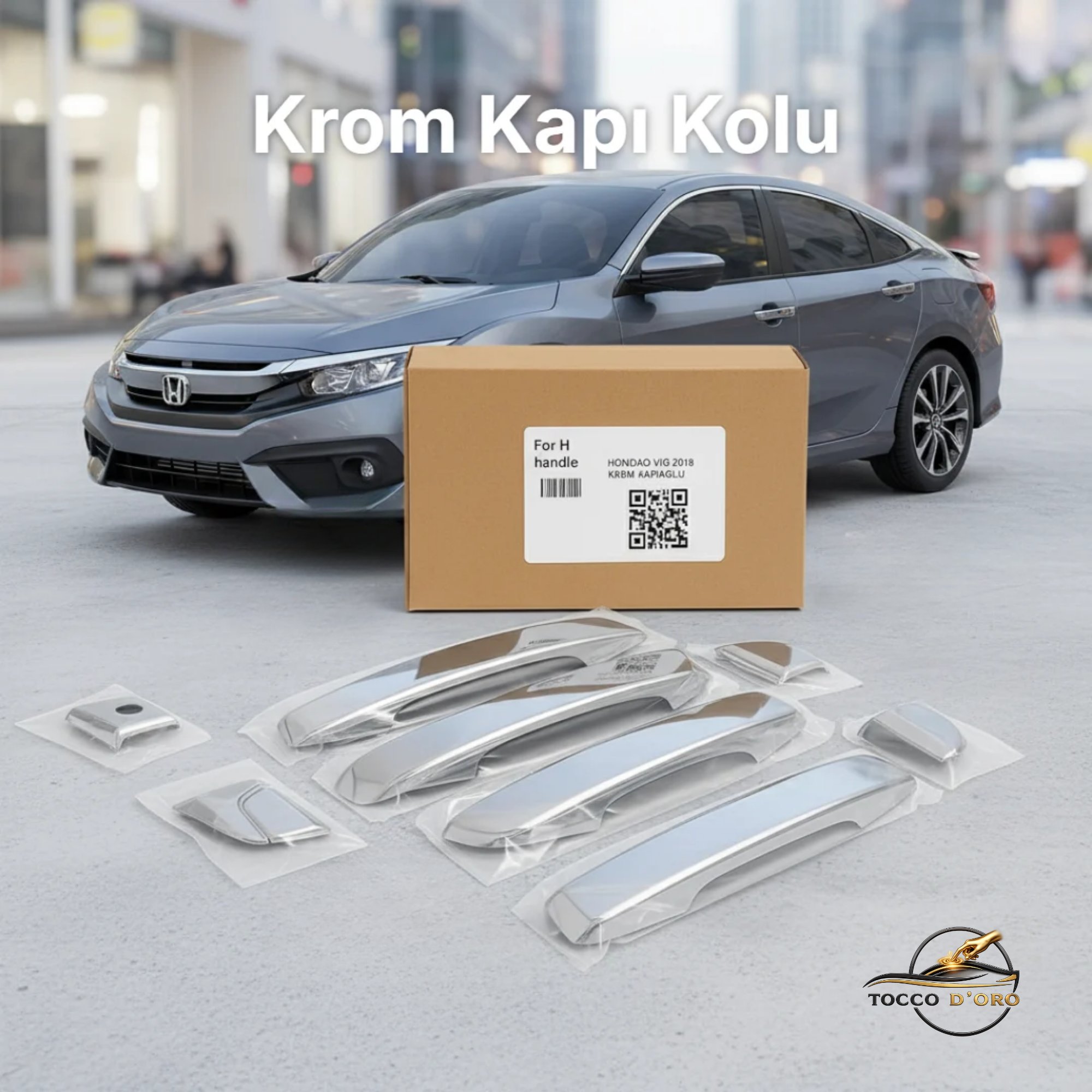 Honda Civic 2016-2021 Krom Kapı Kolu Kaplama Seti 