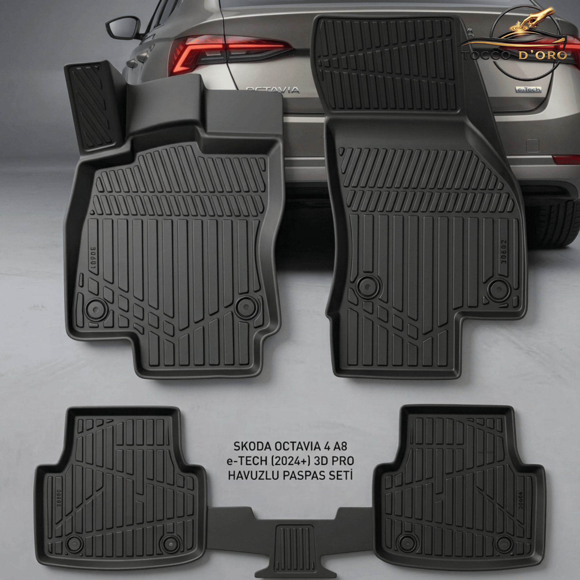 Skoda Octavia 4 A8 e-Tech 3D Pro Havuzlu Paspas 2024+