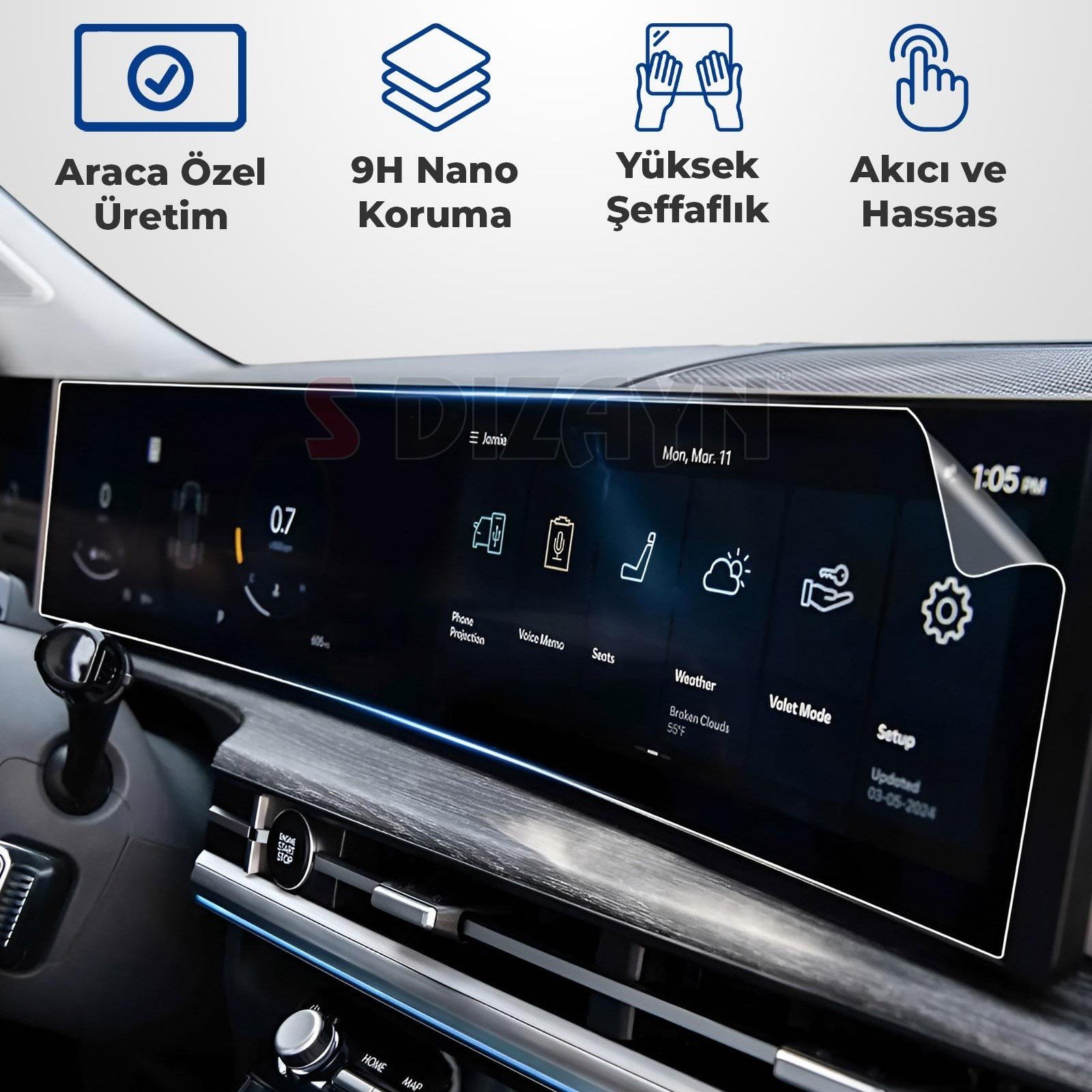 BMW 3 SERİSİ 14.9 VE 12.3İNÇ 9H NANO GÖSTERGE - MULTİMEDYA EKRAN KORUYUCU 2 Lİ SET (PARLAK) 2022-2025