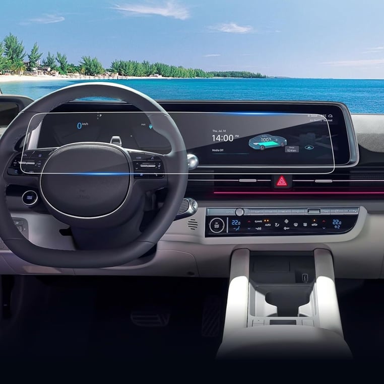 HYUNDAİ İONİQ 6 12.3 İNÇ9H NANO GÖSTERGE-MULTİMEDYA-EKRAN KORUYUCU 2 Lİ SET (PARLAK) 2024-2025