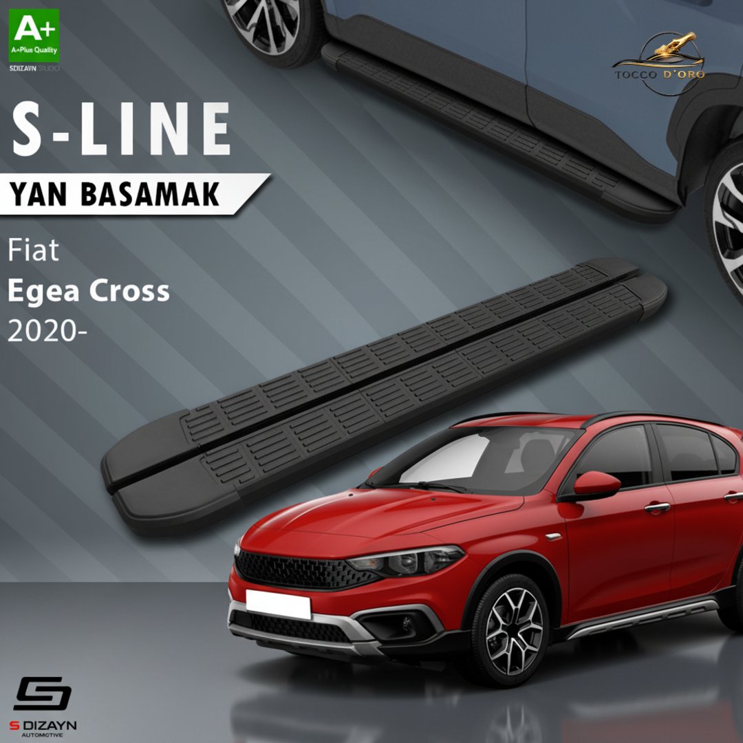 FIAT EGEA CROSS 2020- 183 cm S-line siyah yan basamak