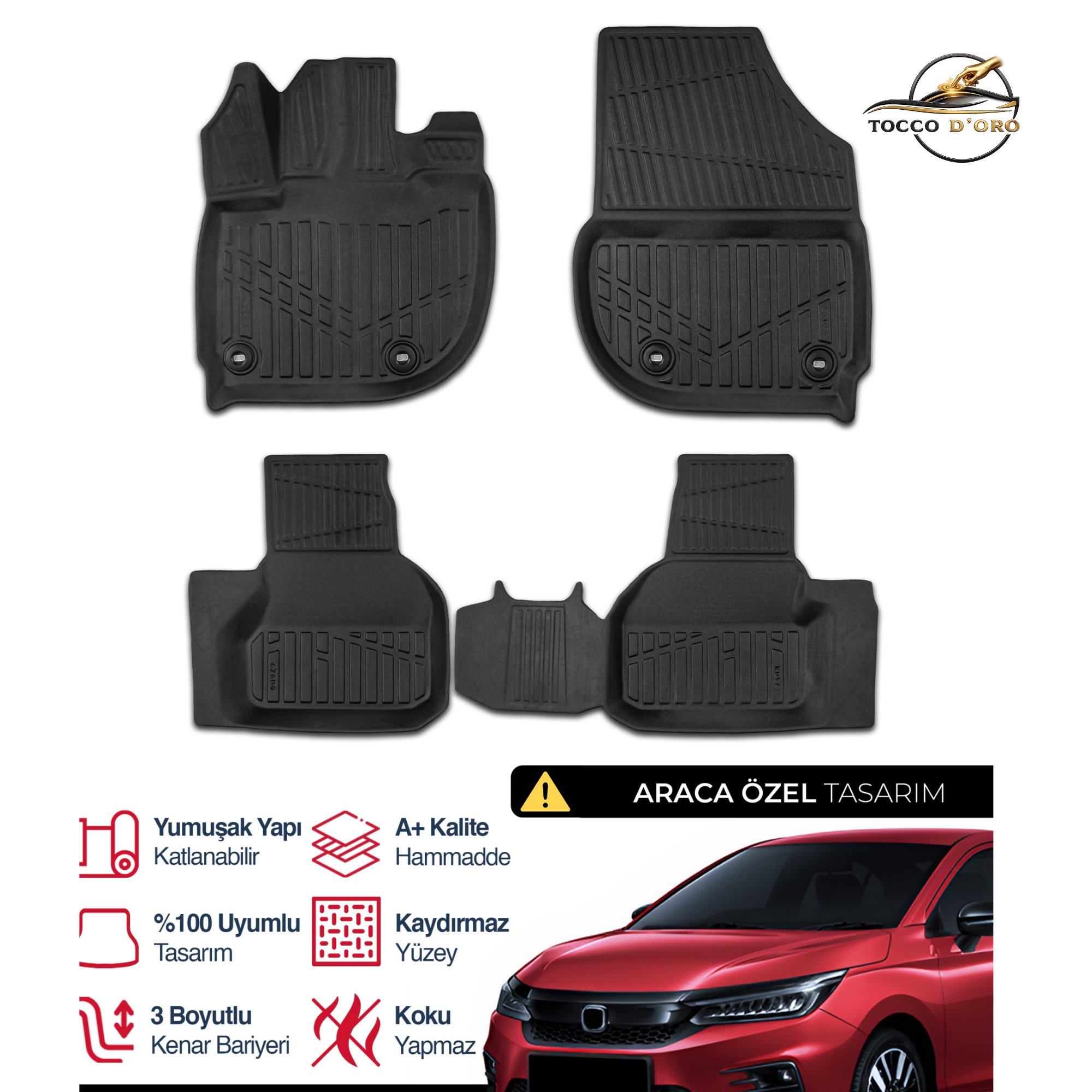 Honda City 3D Plus Havuzlu Paspas 2021+