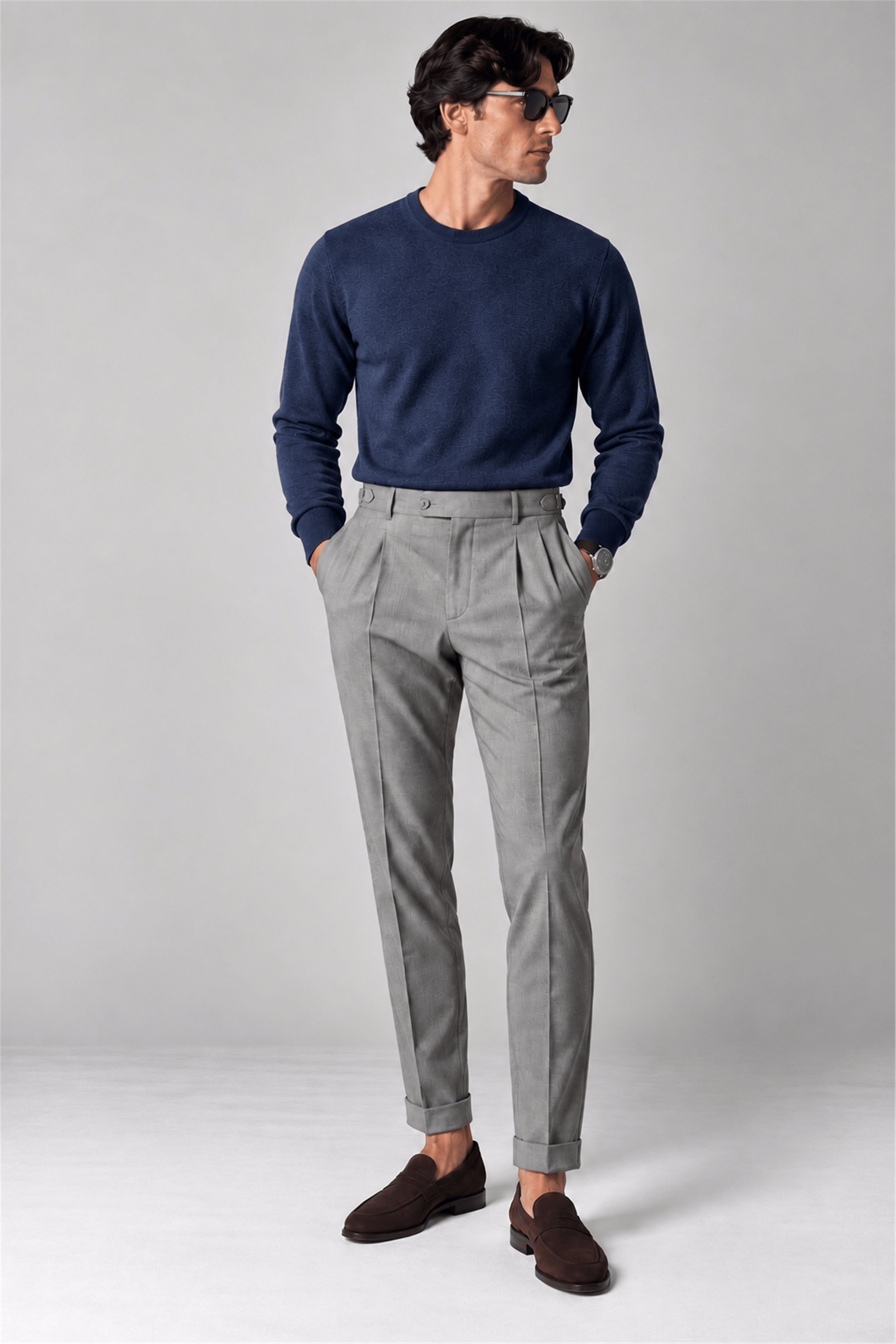 Cotton Cashmere Crew Neck Knit