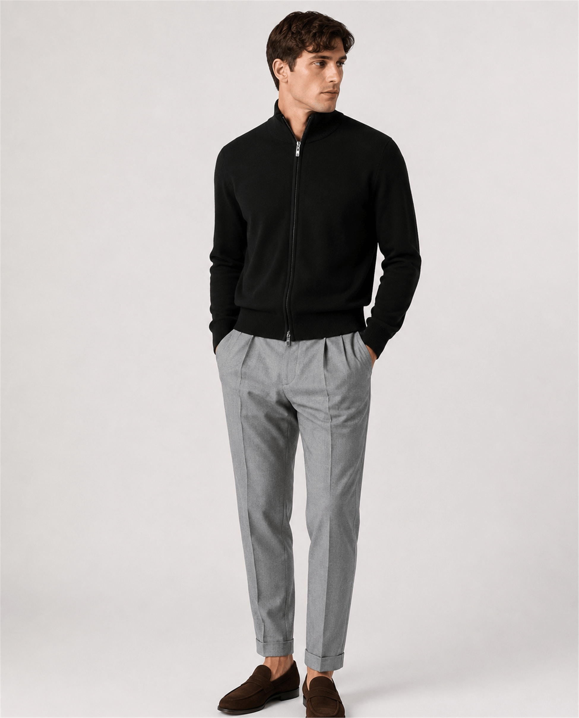 FK Cotton Touch Zip Cardigan