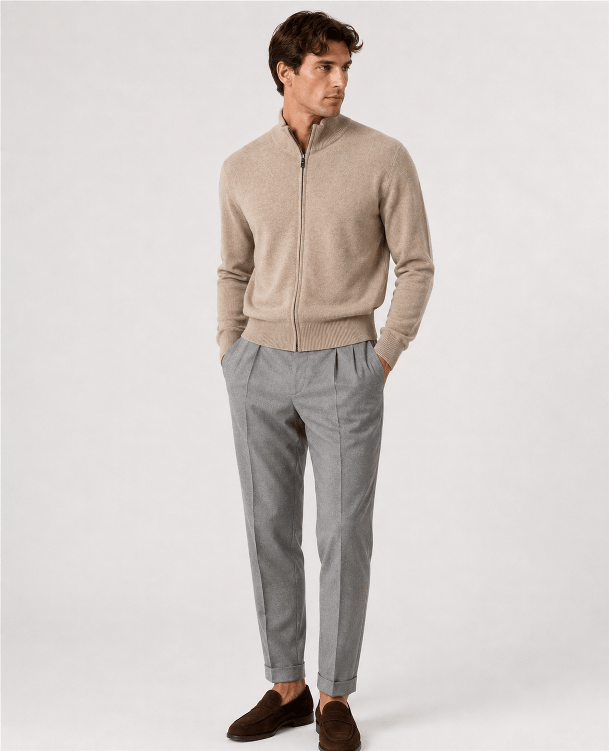 FK Cotton Touch Zip Cardigan