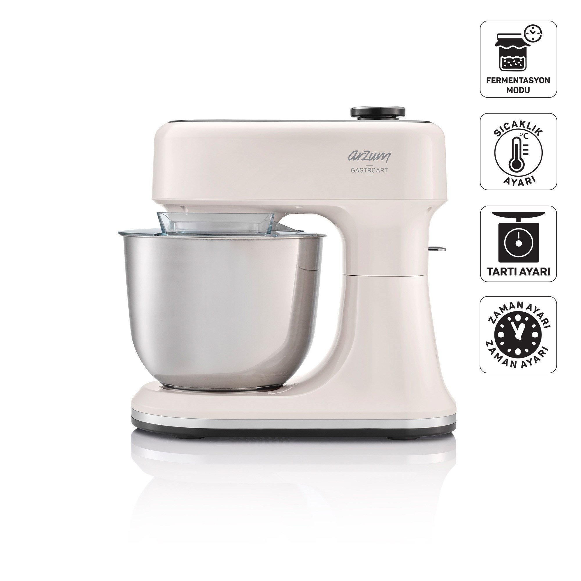 Arzum AR1190-3300 Krem Gastroart 1500 Stand Mikser