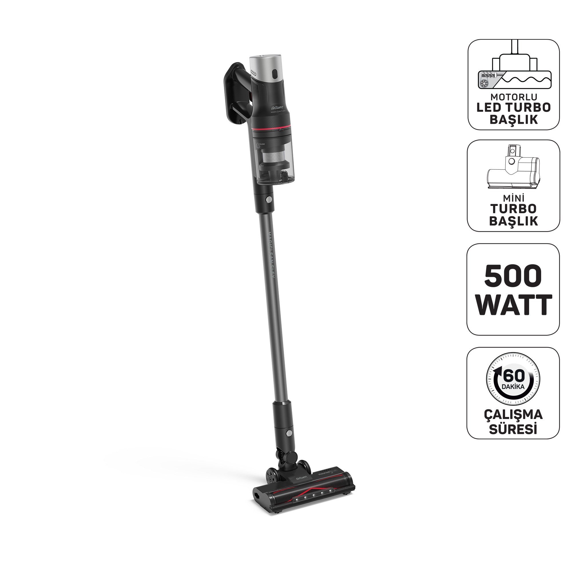 Arzum AR4209-0100 Siyah Magiclean Dikey Süpürge