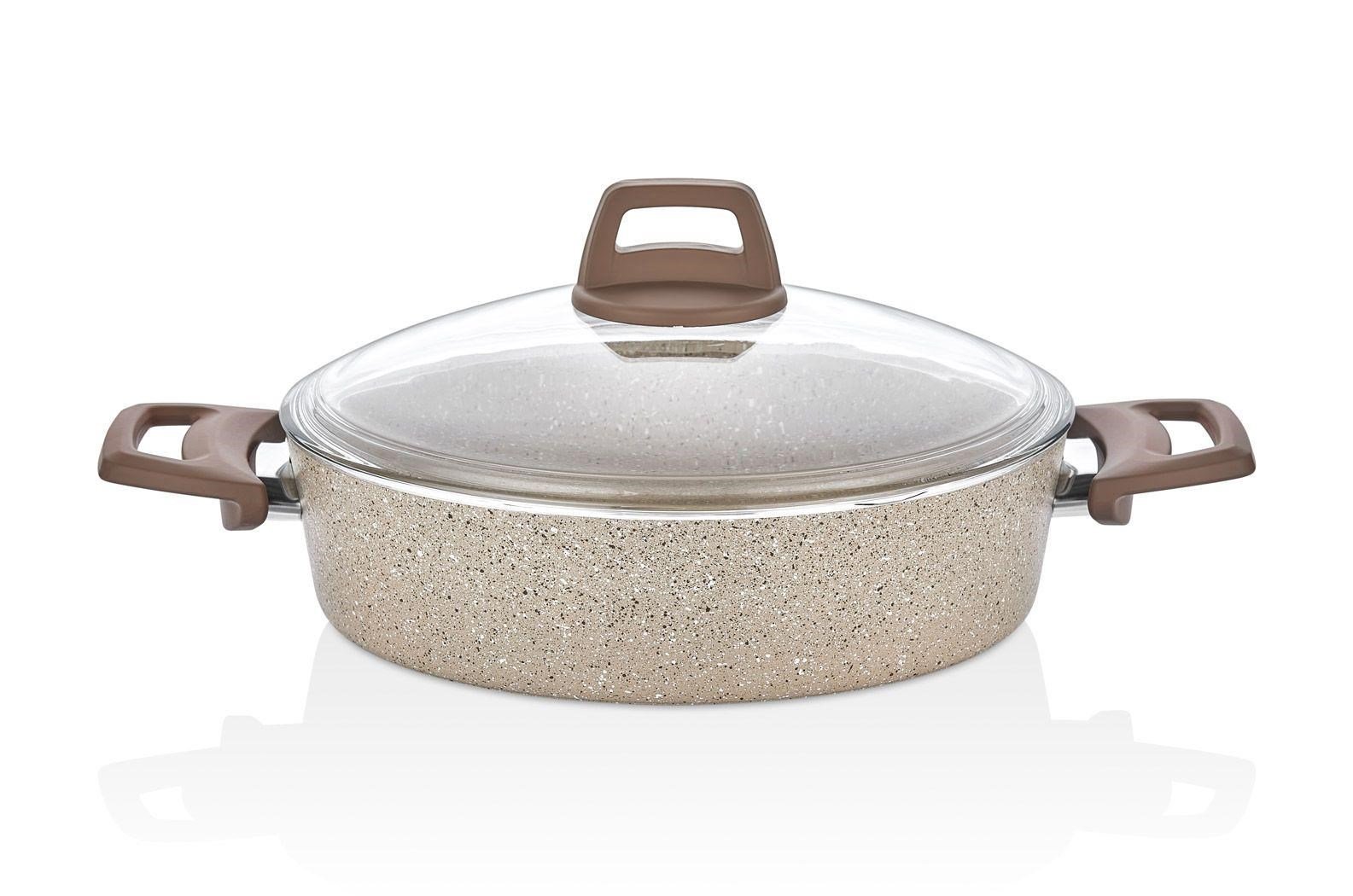First Class Life 30 Cm Basık Tencere-Cappuccino