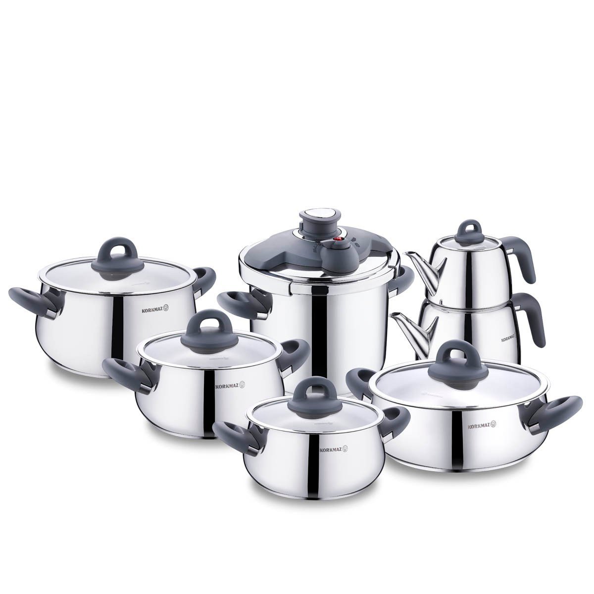 Korkmaz A1756-3 Bella Füme 14 Parça Hiper Set