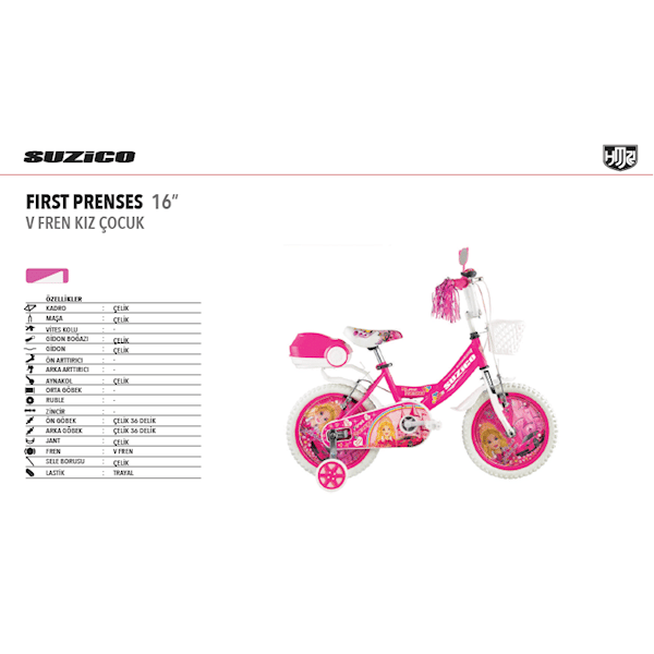 Suzico 16'' First Prenses Bisiklet