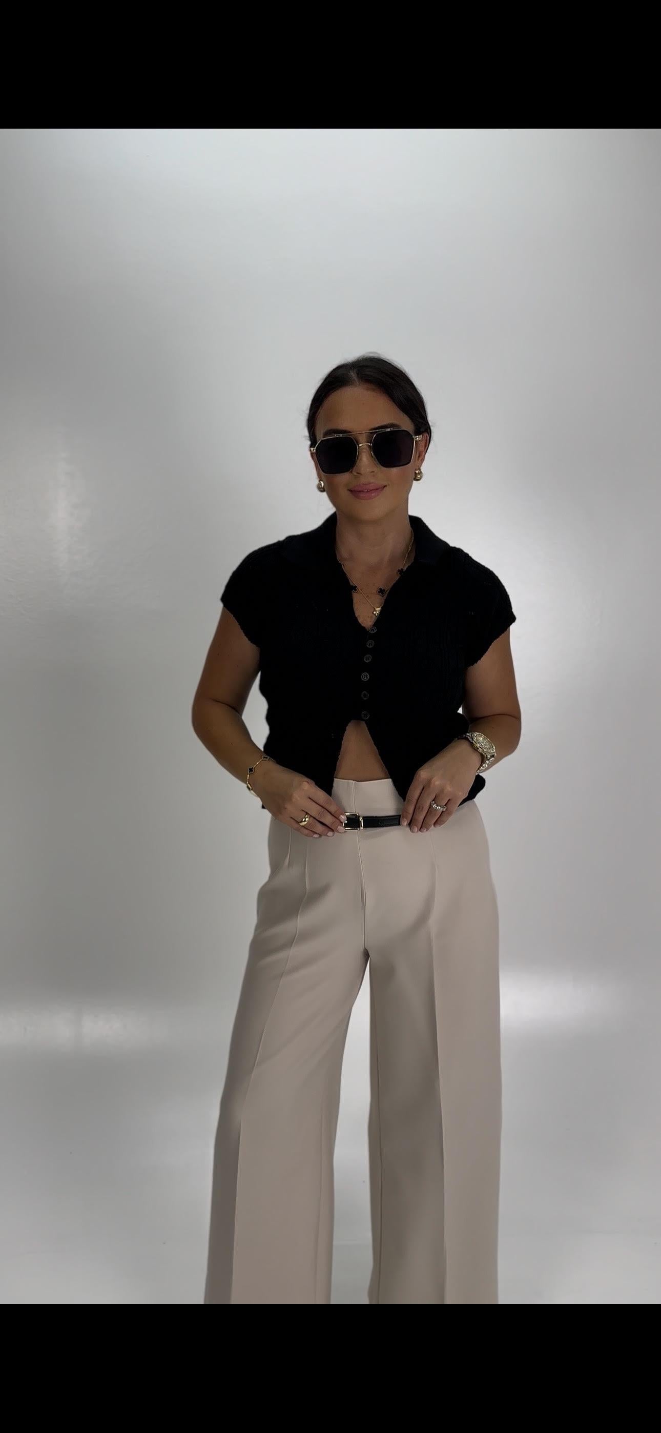 POLO YAKA SİYAH MERSERİZE TRİKO