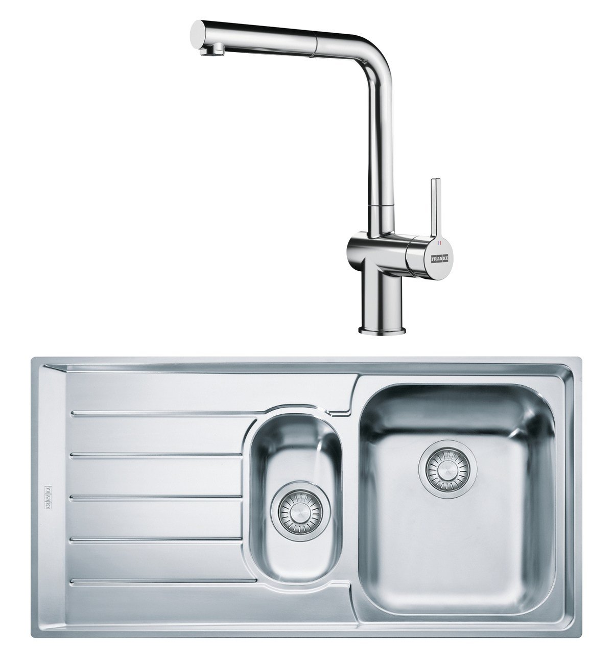 Inox Neptun Nex 651 1.5 Gözlü Eviye Sol + Actıve Plus Doccıa Krom Armatür