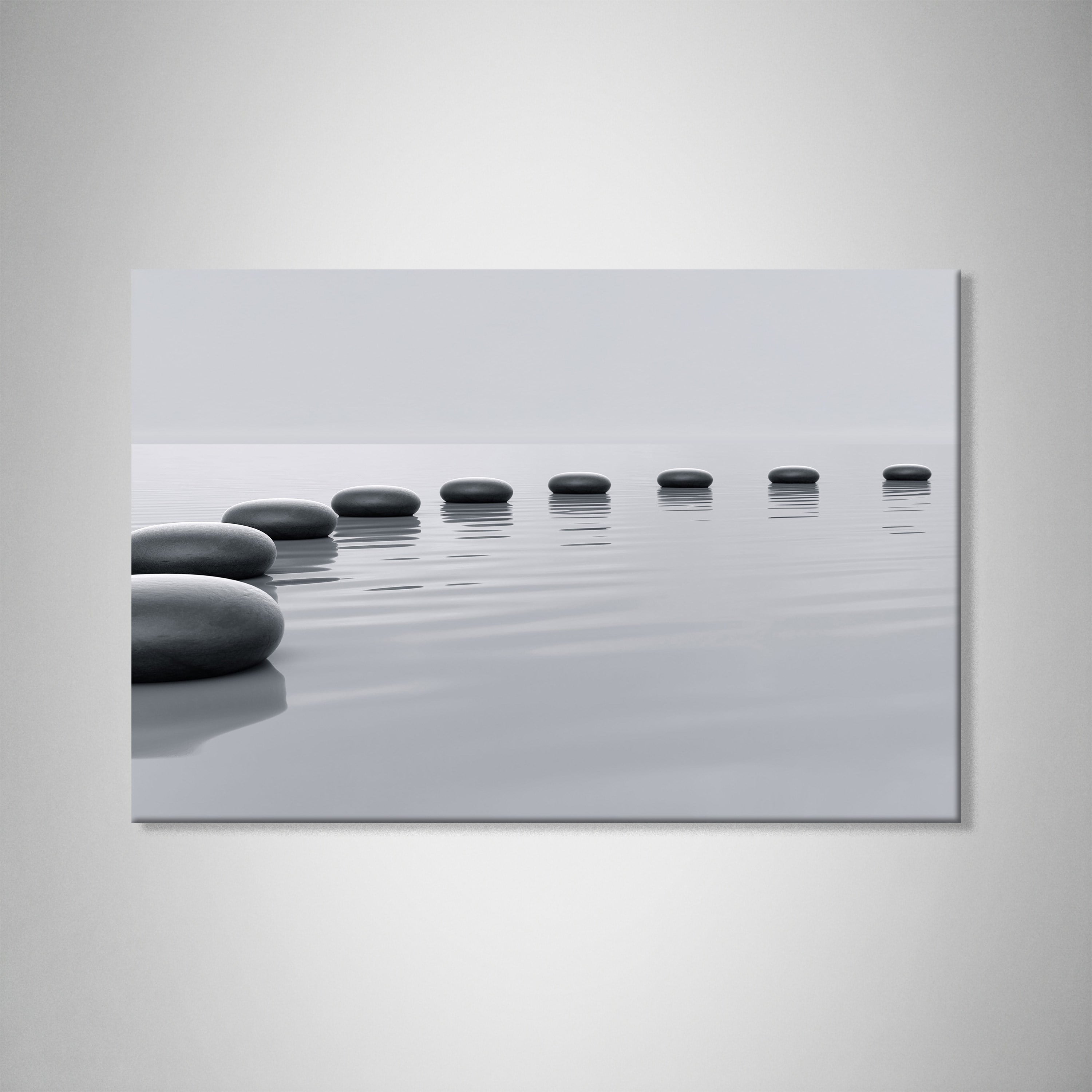 Zen Taşları Kanvas Tablo | Minimal Spa ve Meditasyon Duvar Tablosu