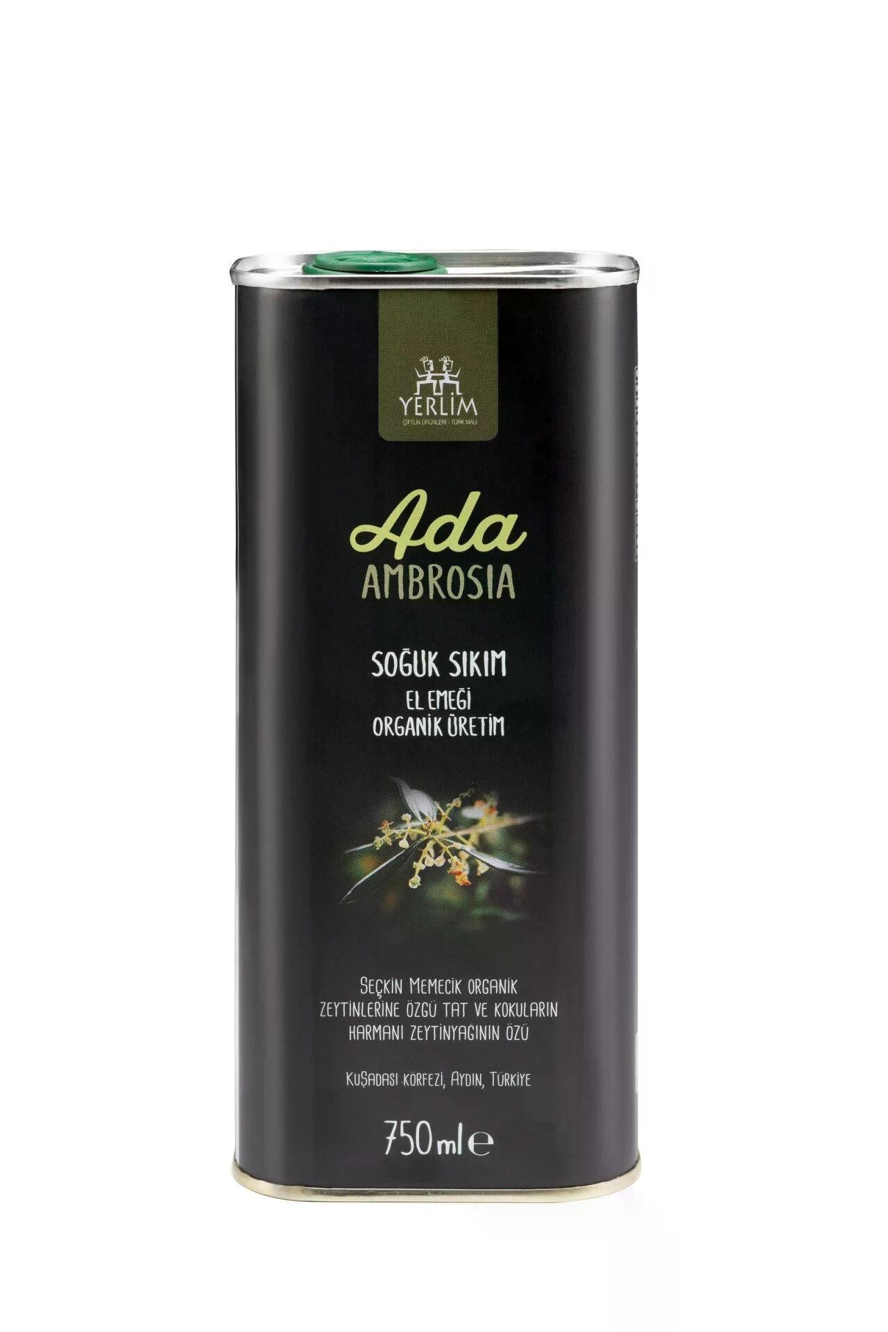 YERLİM ADA AMBROSIA ORGANİK SOĞUK SIKIM ZEYTİNYAĞI 750ML
