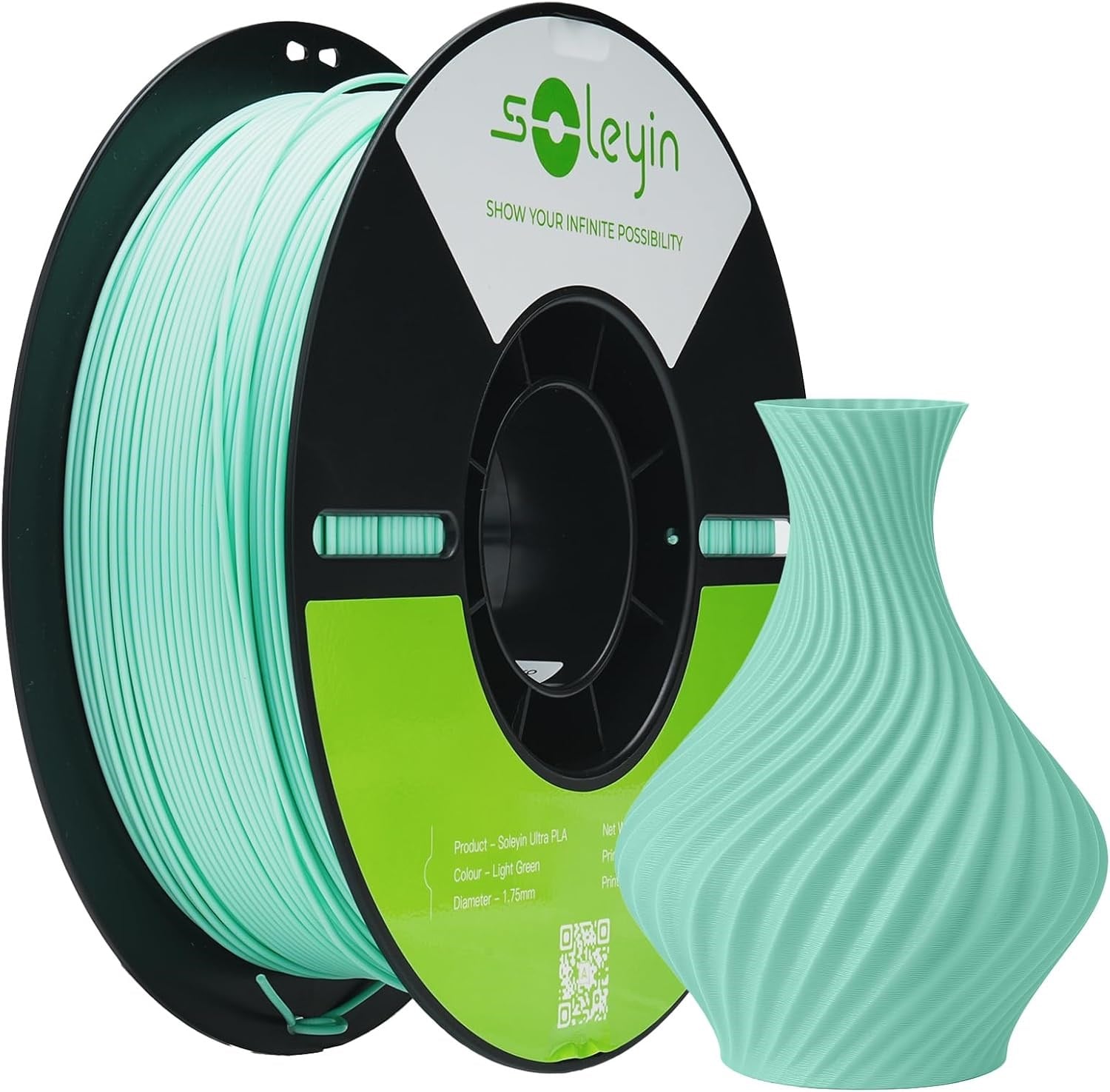 Creality Soleyin Ultra PLA Light Green Filament 1.75mm 1KG