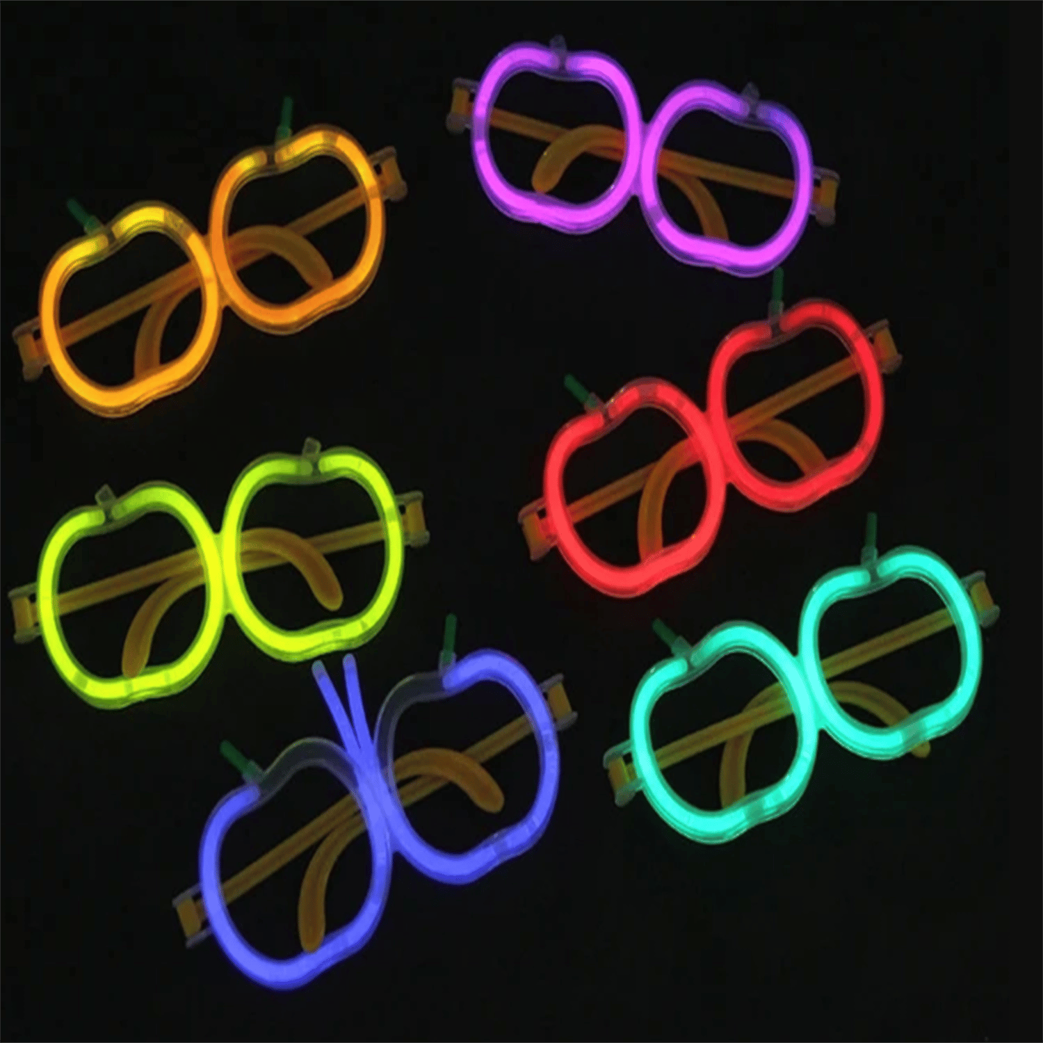Glow  Elma Gözlük - Glow Partisi Gözlüğü - Glow  Gözlük 12 Adet