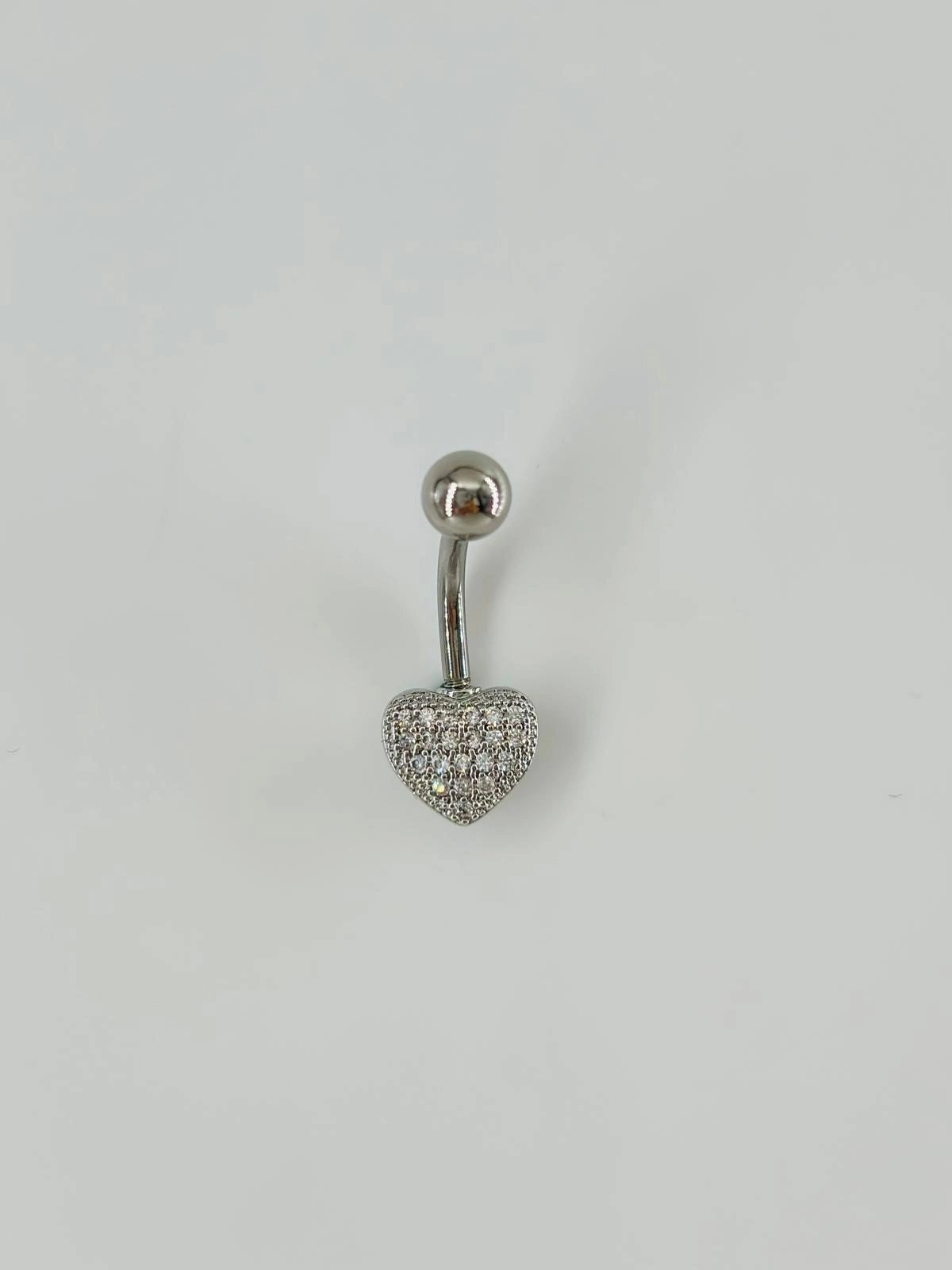 Kalp Detaylı Göbek Piercing