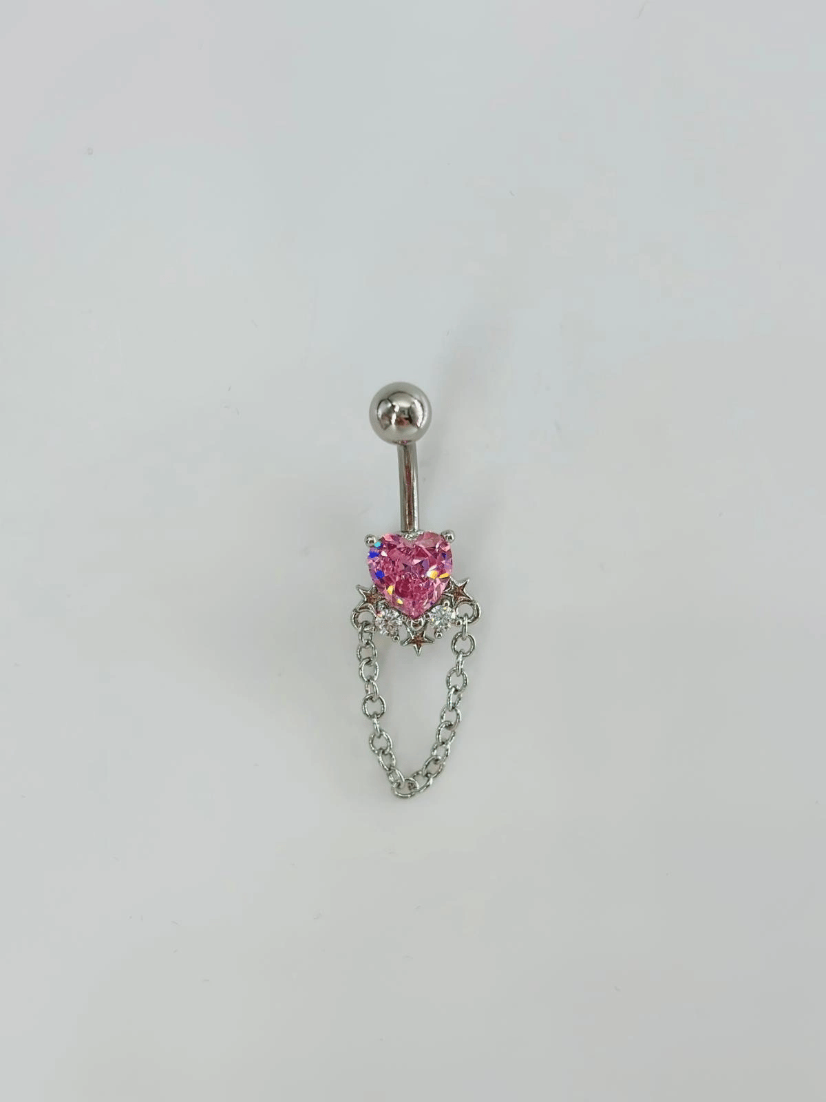 Kalp Detaylı Sallantılı Göbek Piercing