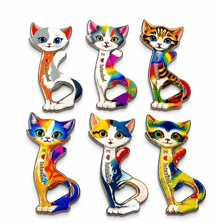 Kedi Tasarımı İstanbul Temalı Buzdolapı Süsü Magnet Alk5409