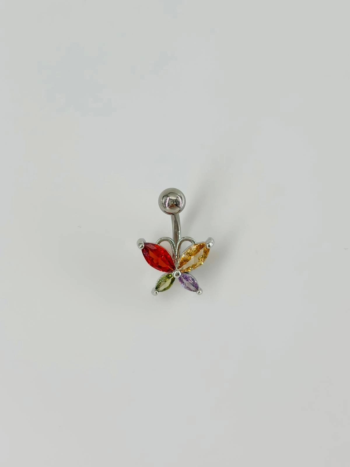 Kelebek Detaylı Göbek Piercing