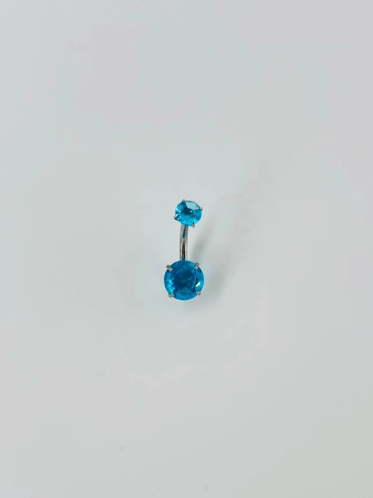 Mavi Taşlı Göbek Piercing