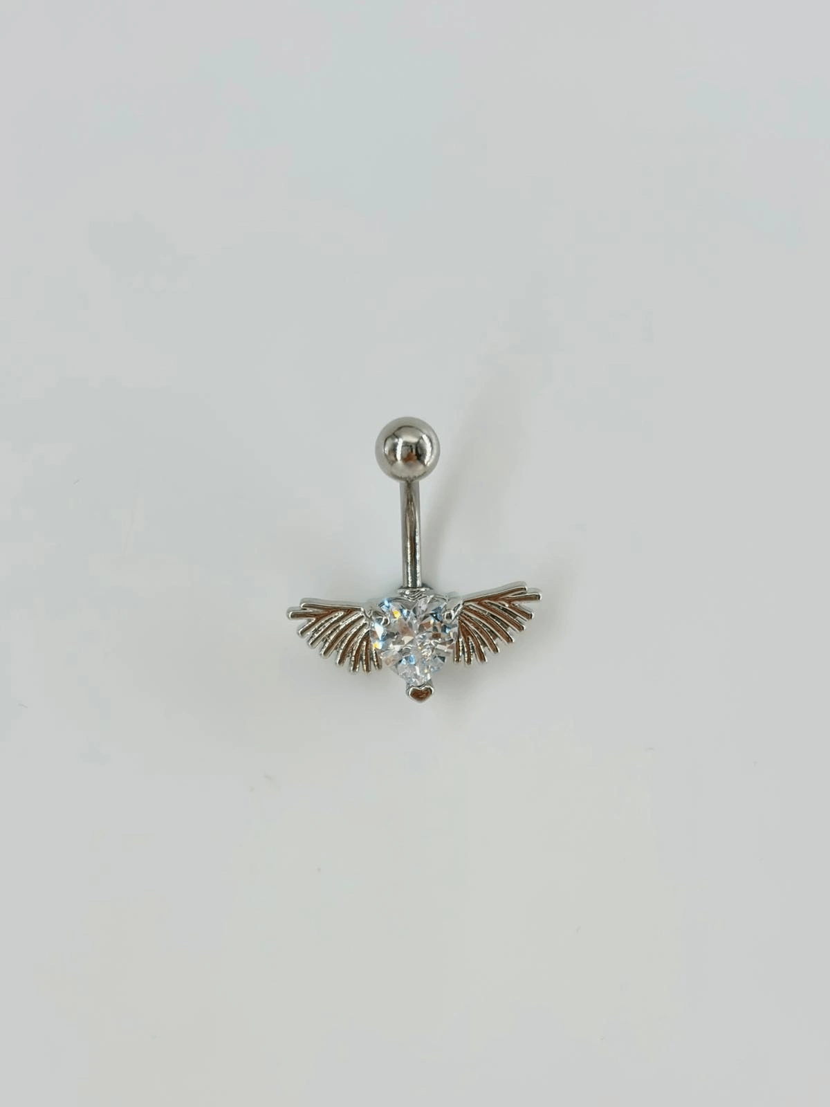 Melek Kanatlı Kalp Detaylı Göbek Piercing