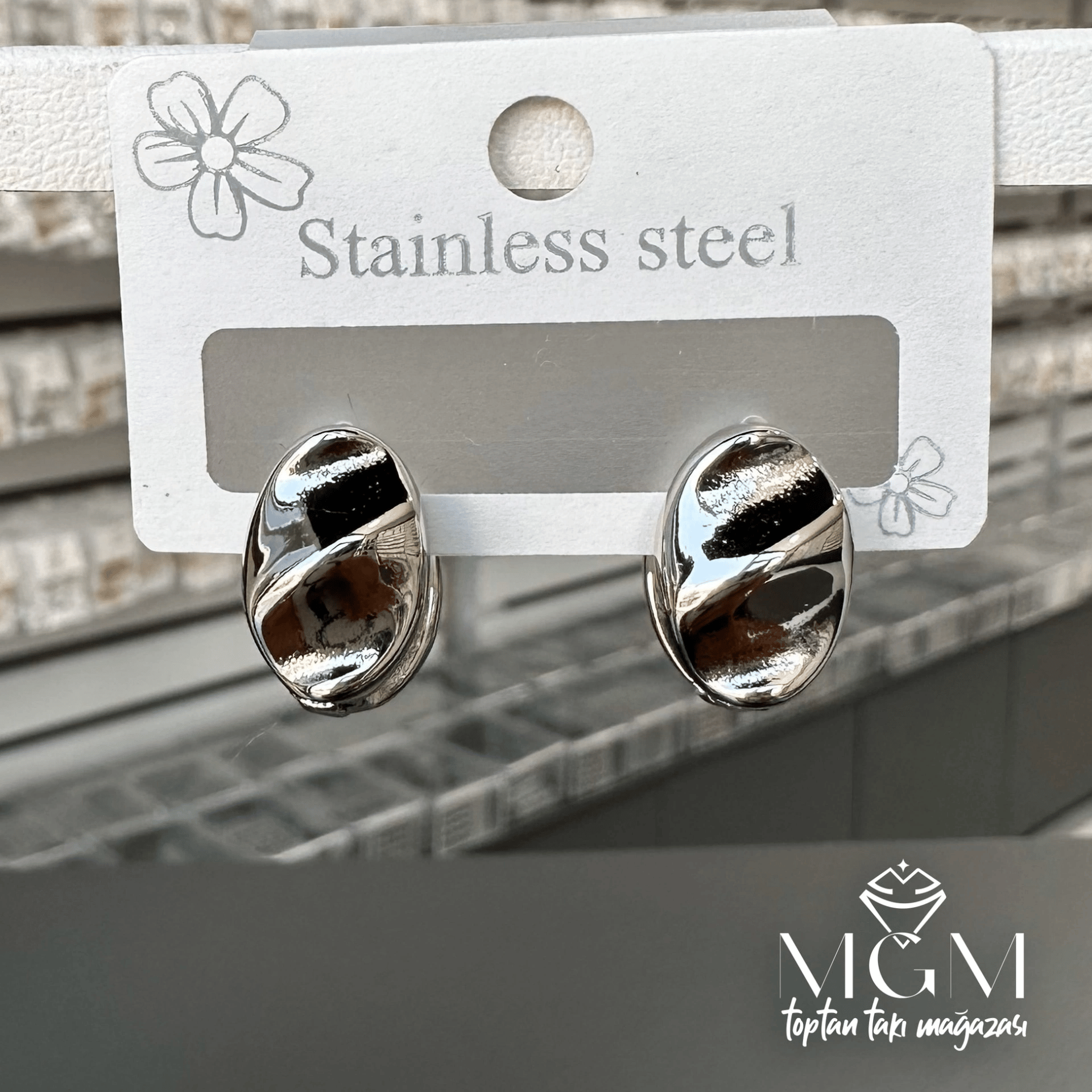 Taşsız Rodyum Kaplama Küpe
