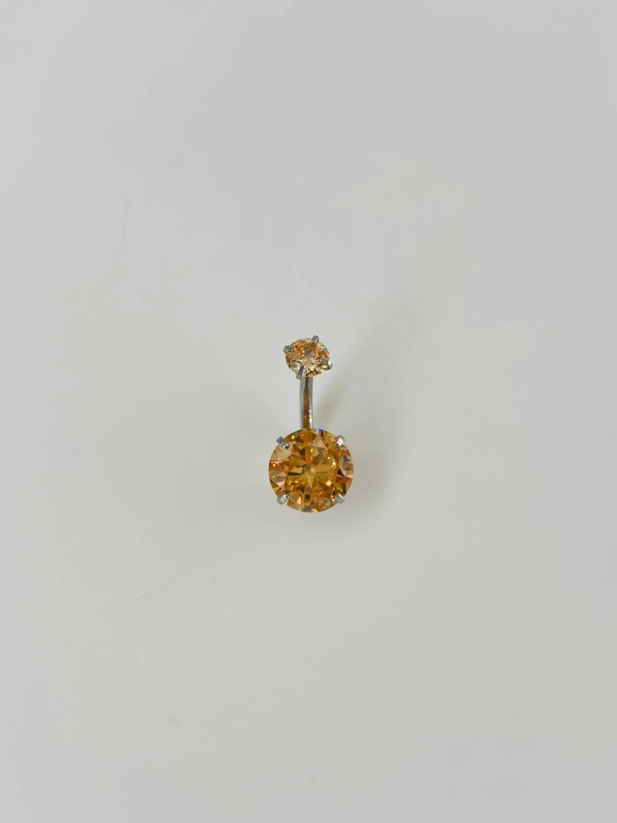 Turuncu Taşlı Göbek Piercing