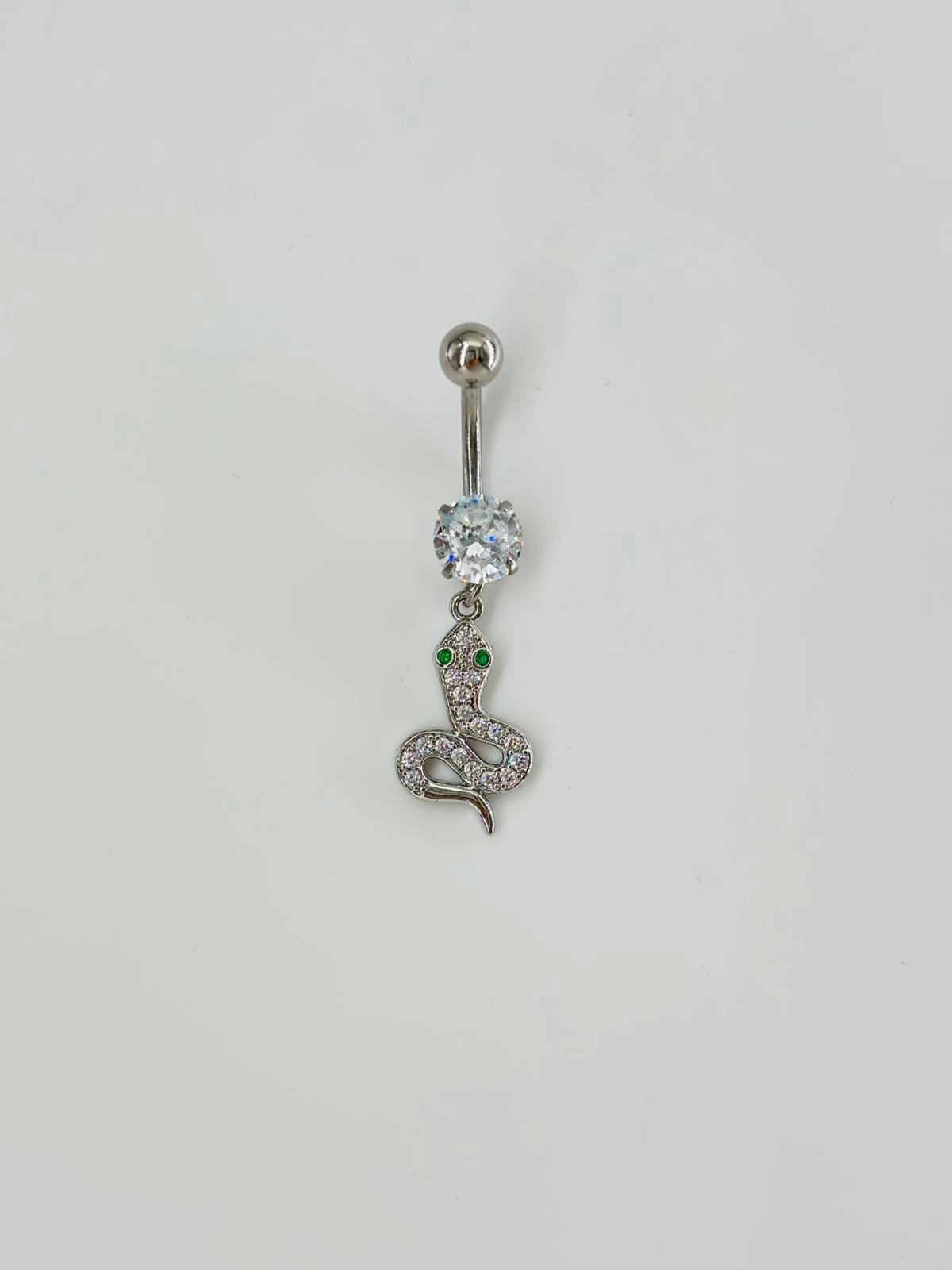 Yılan Detaylı Göbek Piercing