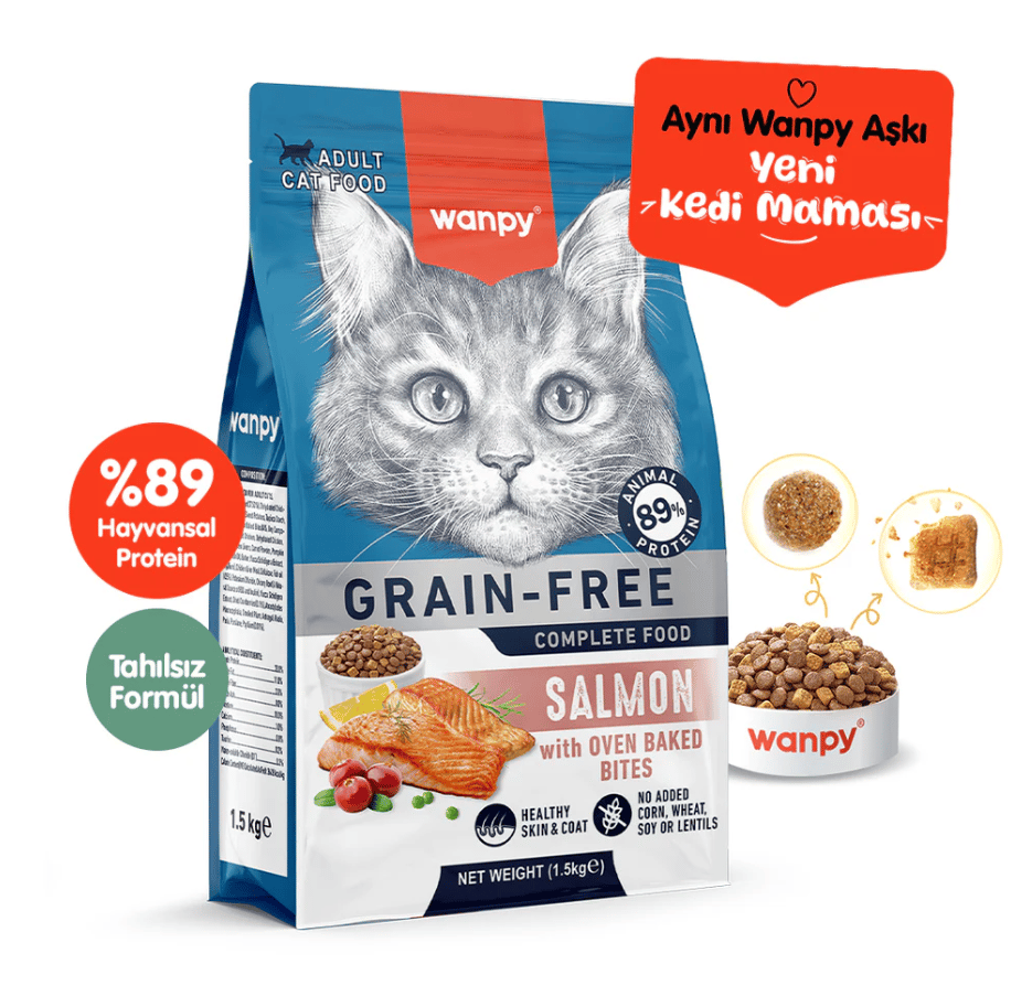 Wanpy Tahılsız Somonlu Yetişkin Kedi Maması 1.5 kg