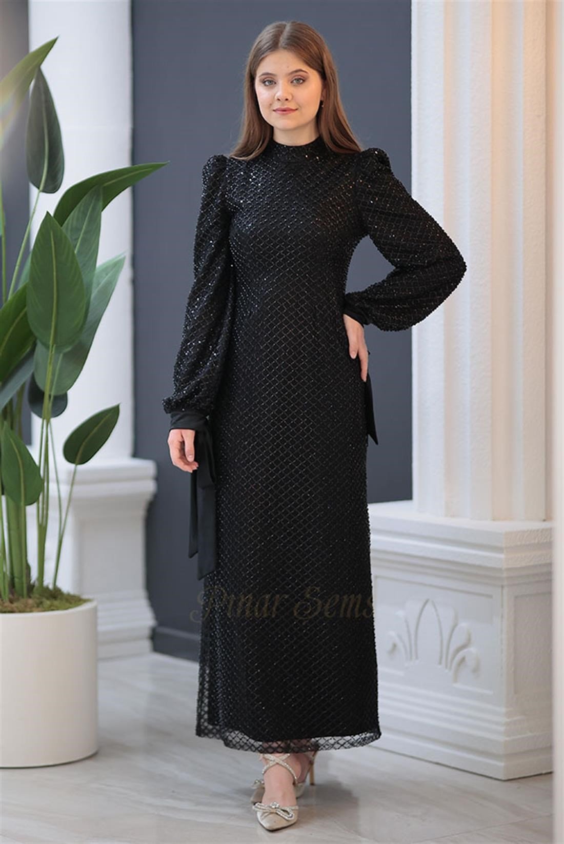 Pınar Şems Lara Abiye Siyah