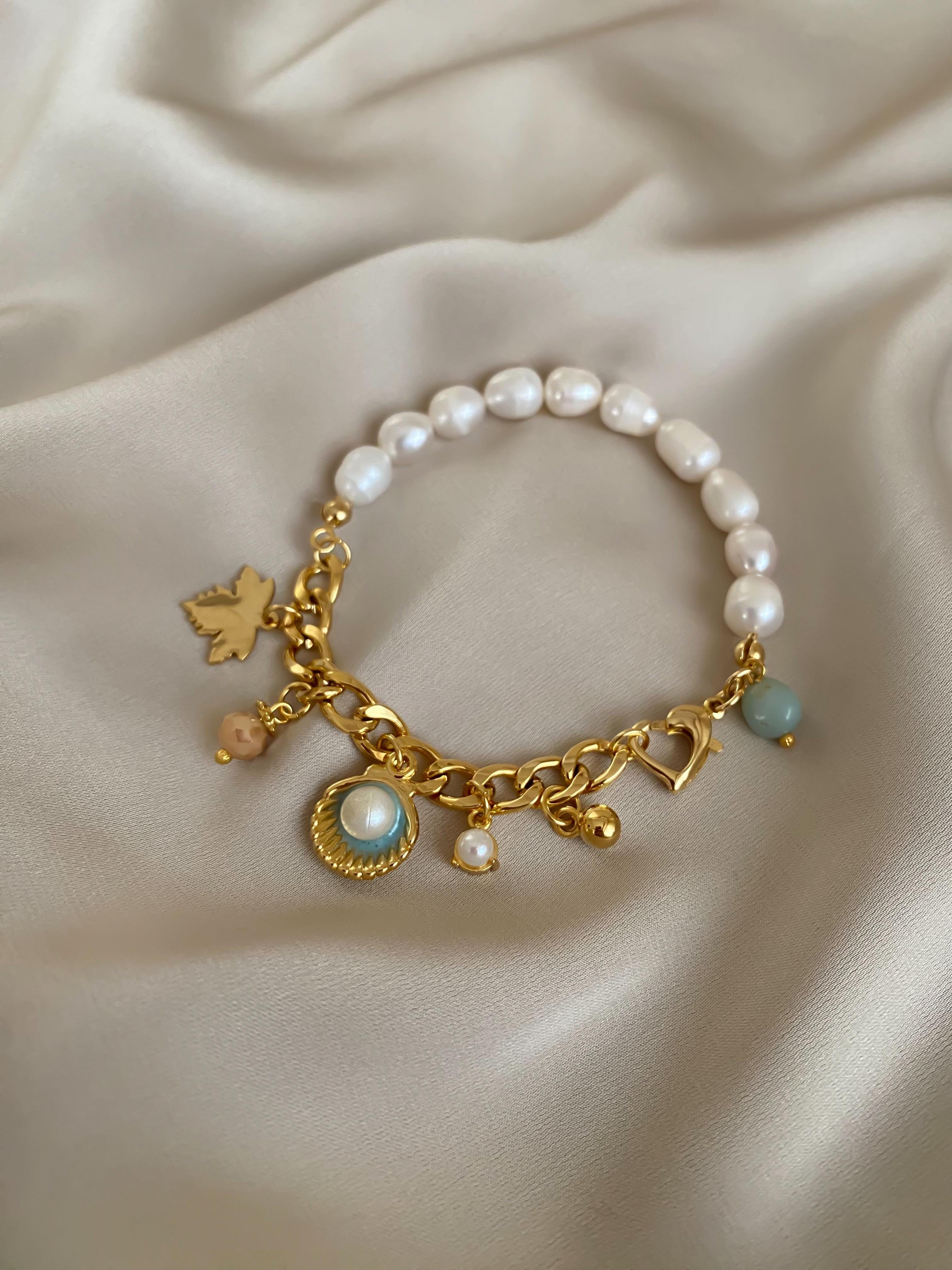 İstiridye Charm Barok İnci Bileklik