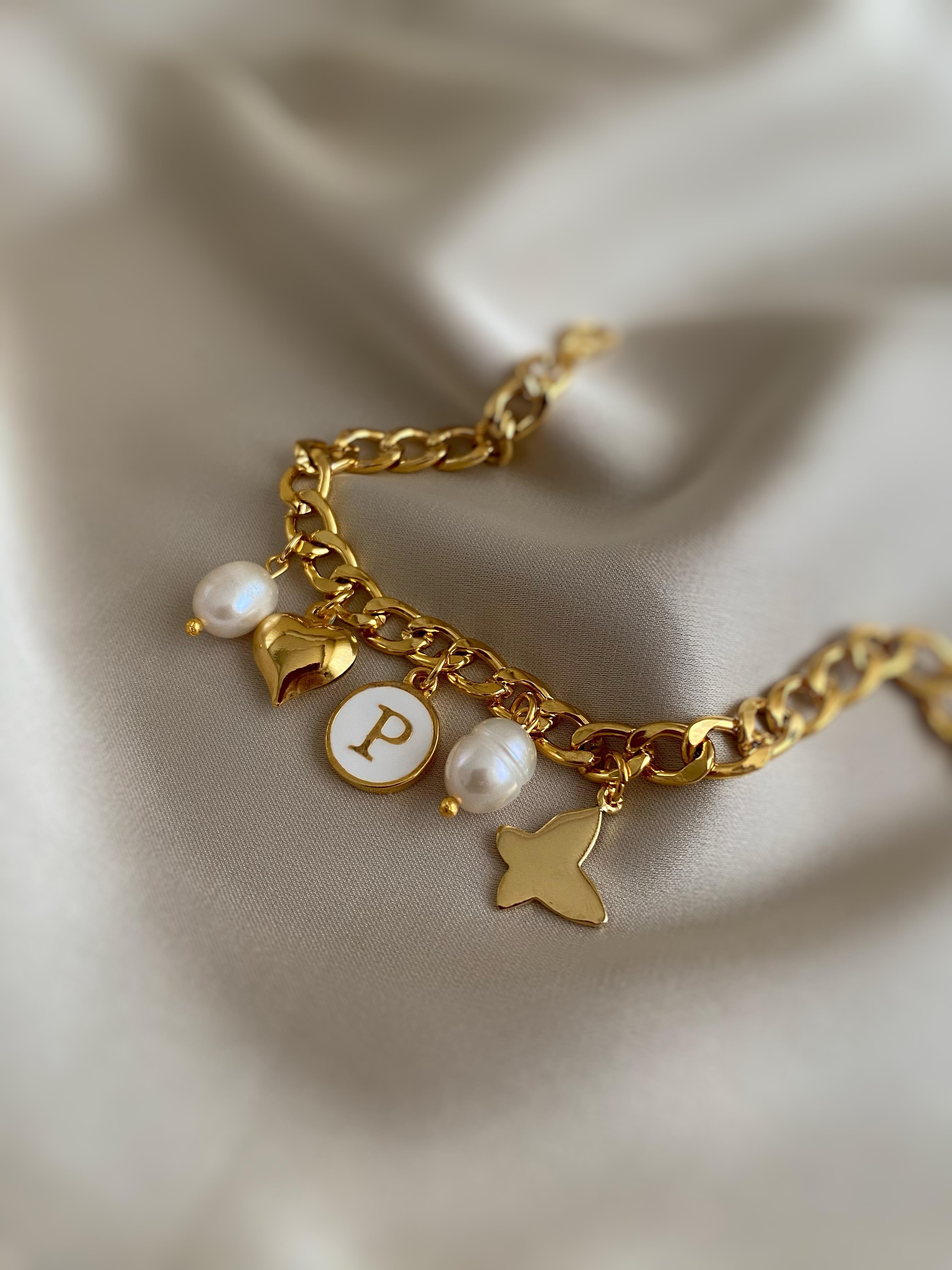 Liana | Harf Charm Bileklik