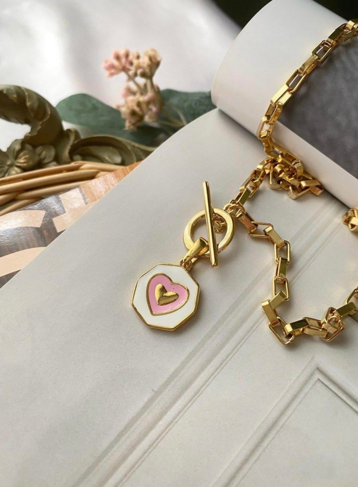 Mineli Gold Kalp Kolye