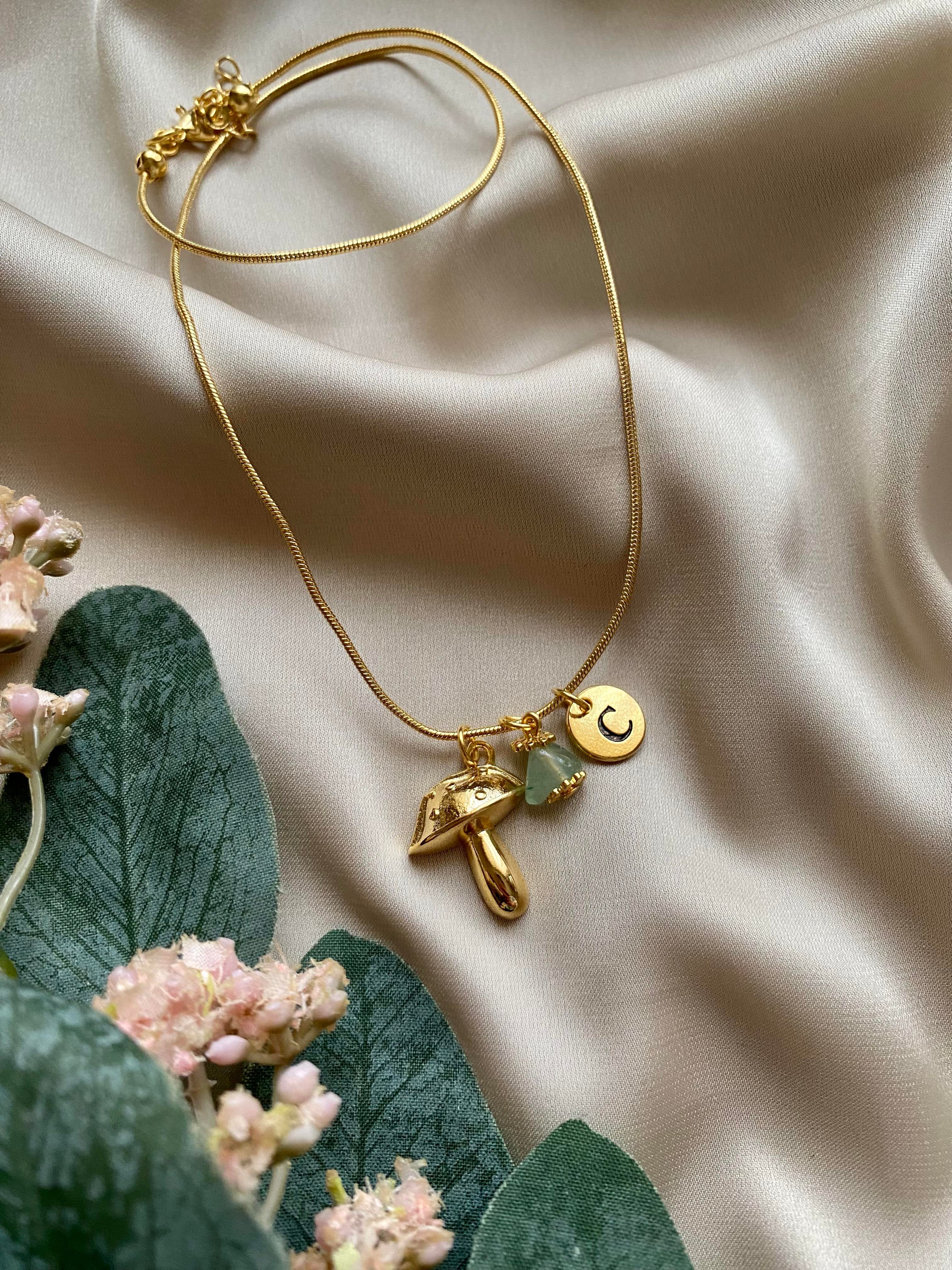 Mushroom Harf Charm Kolye