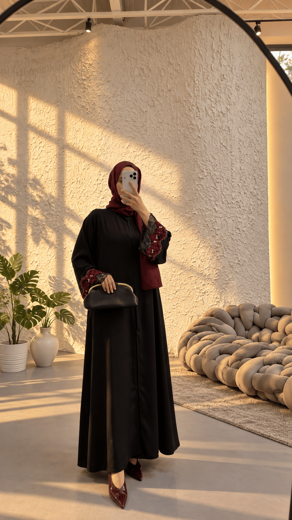 BORDO TÜL ABAYA
