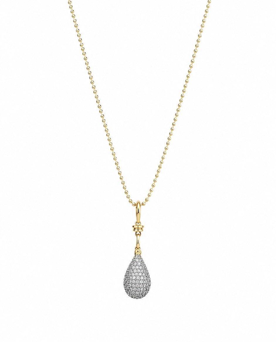 Gold Ortası Zirkon Taşlı Kolye