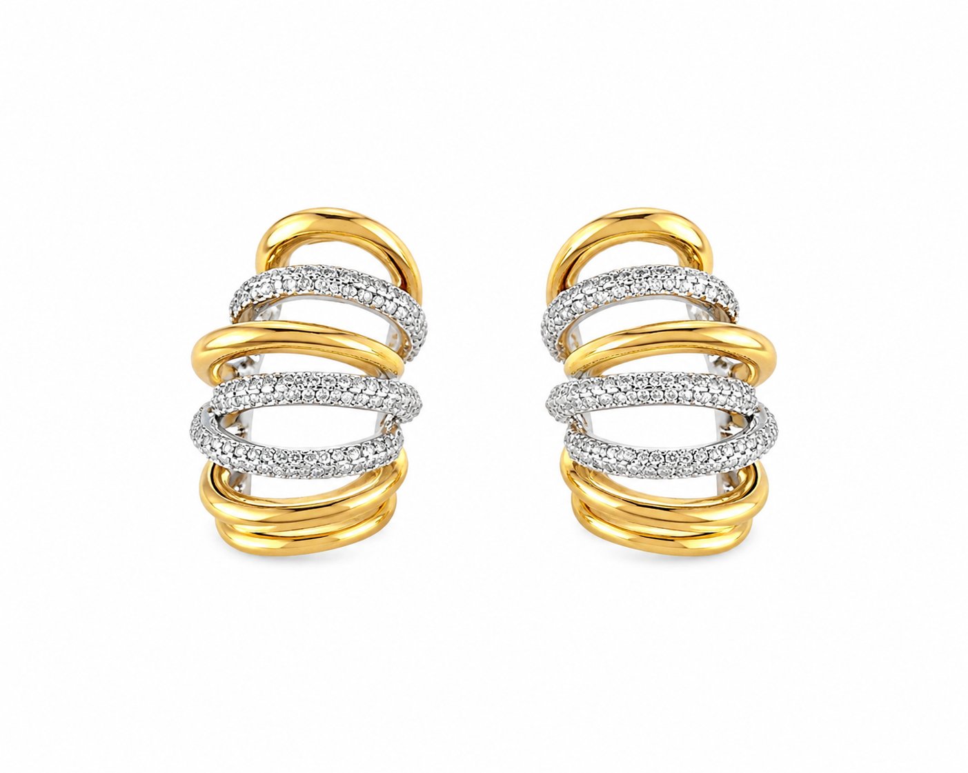 Gold Silver Bombeli Küpe