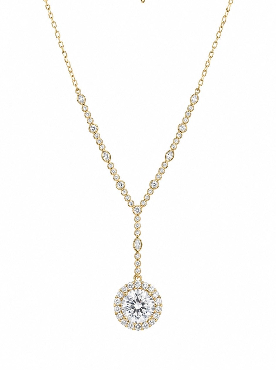 Gold Taşlı Kolye