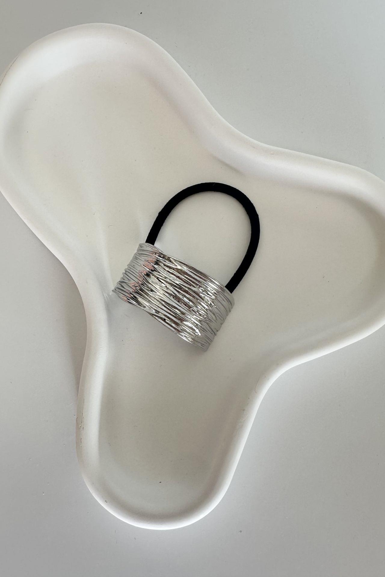 Silver Metal Lastik Toka