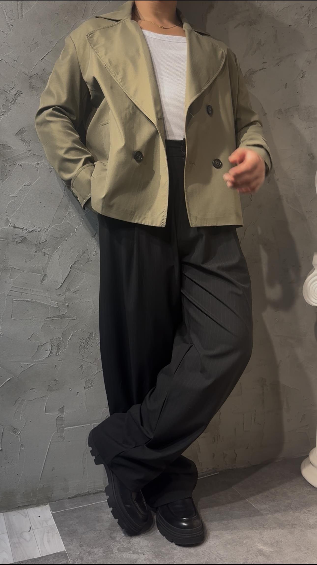 KISA FİT TRENÇKOT – ( BEEK MAN COLLECTİON ) TAŞ YEŞİLİ