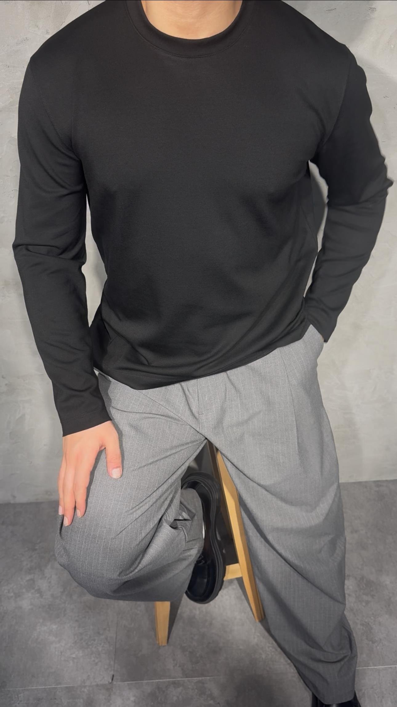 MOCHA BASIC UZUN KOLLU TİŞÖRT ( BLACK ) SİYAH