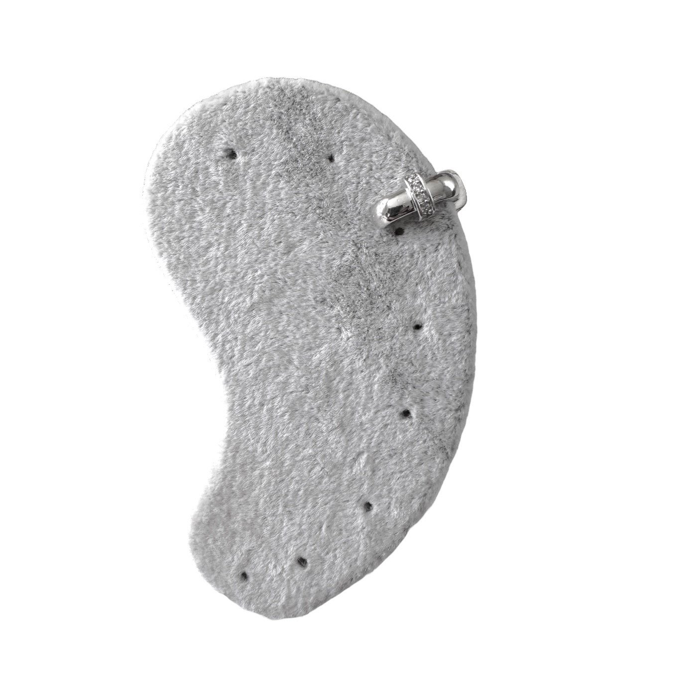 Earcuff Sıkıştırmalı Pirinç Kıkırdak Küpe Kare Zirkon Taşlı Gümüş  Renk         