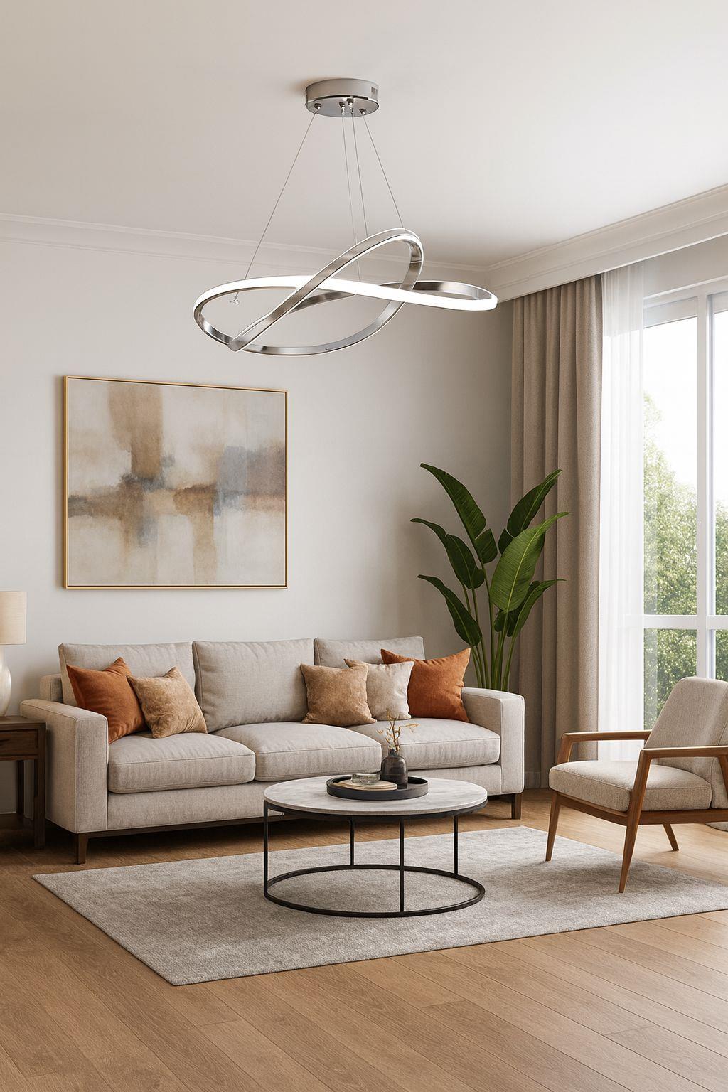 LEDLİ AVİZE KAR ÇİÇEĞİ BÜYÜK KROM